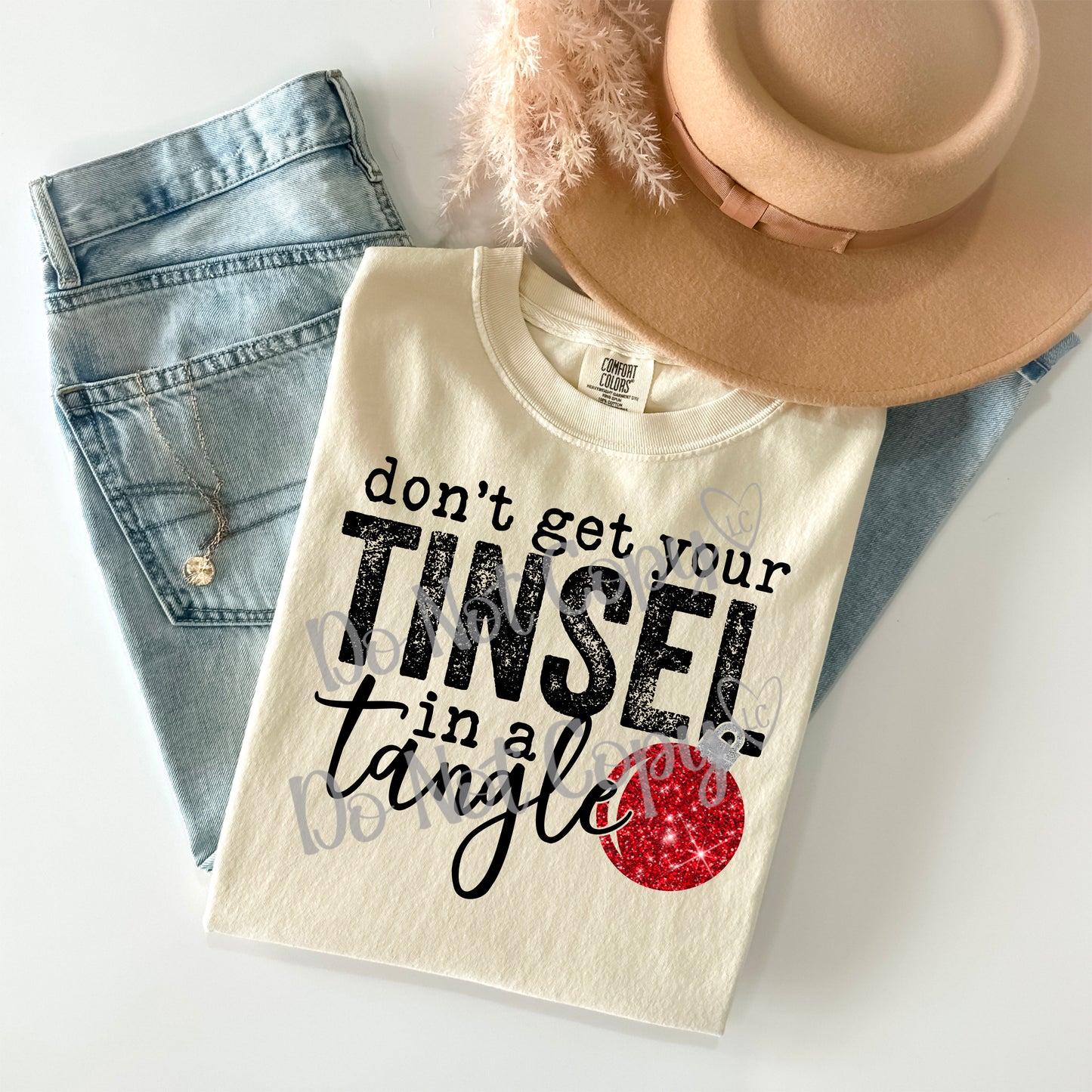 Tinsel in a tangle - Red