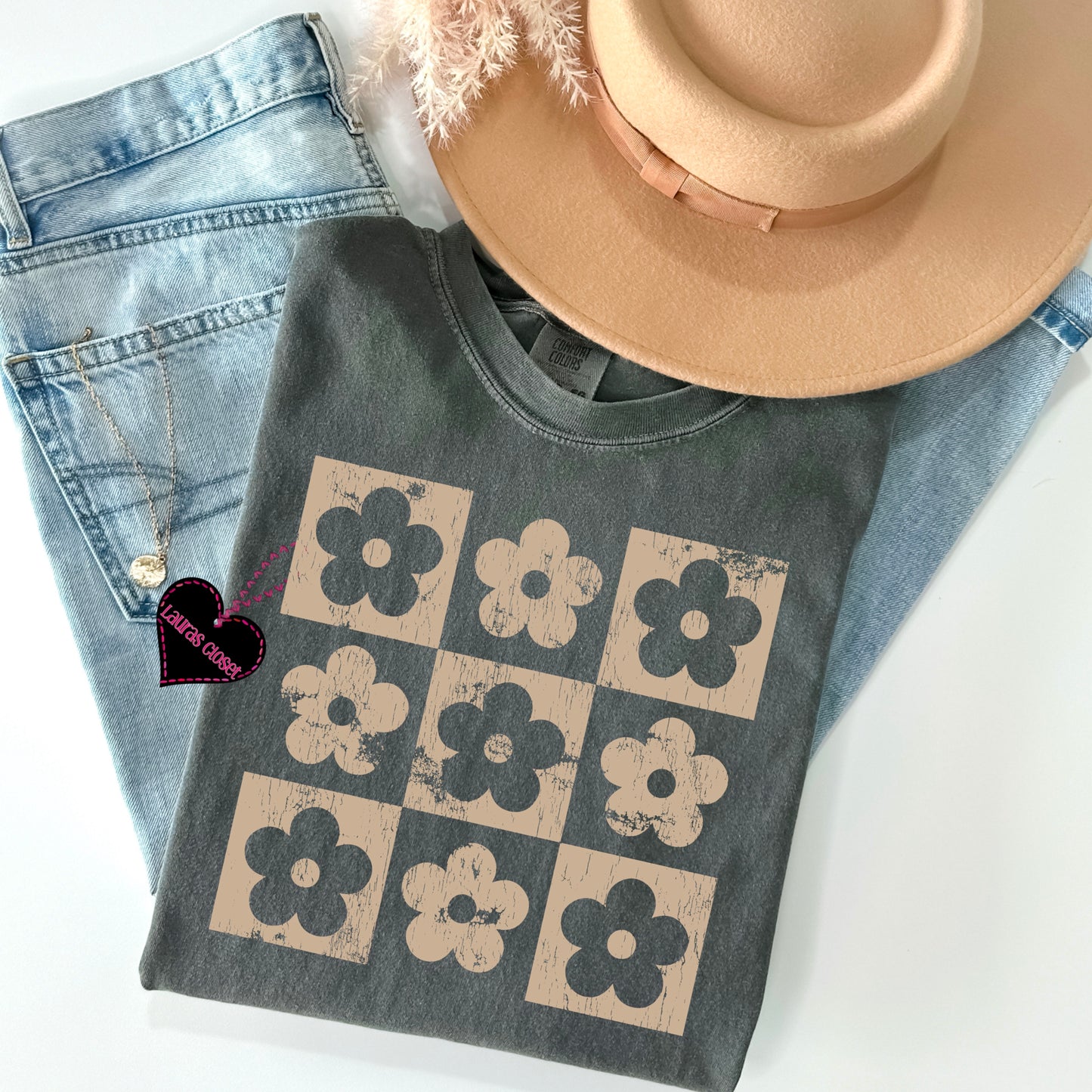 Checkered Boho Flowers