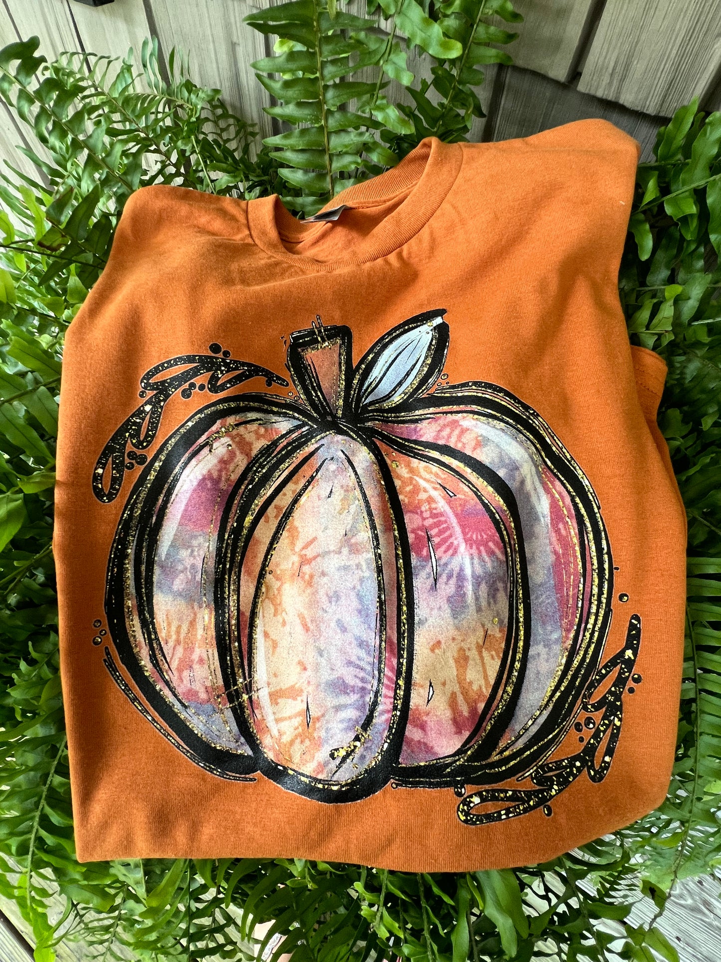 Texas Orange- Tie dye Pumpkin ~ L~ READY TO SHIP