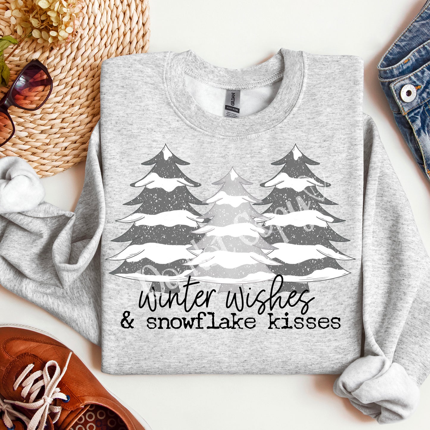 Winter wishes snowflake kisses 2