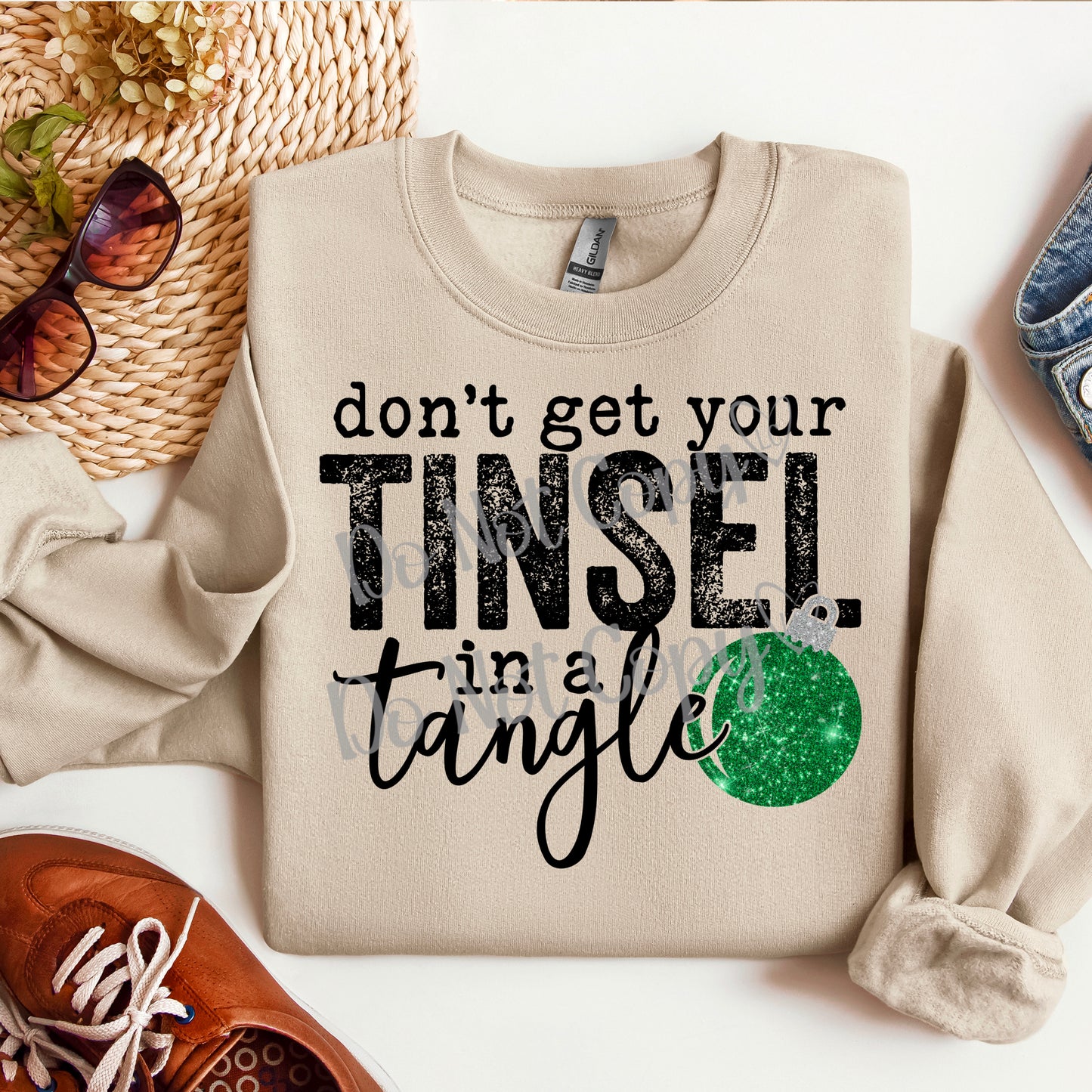 Tinsel in a tangle - Green