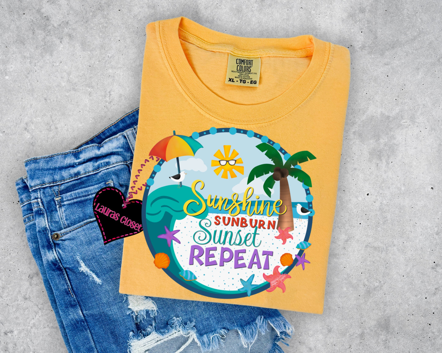 Sunshine Sunburn Sunset Repeat