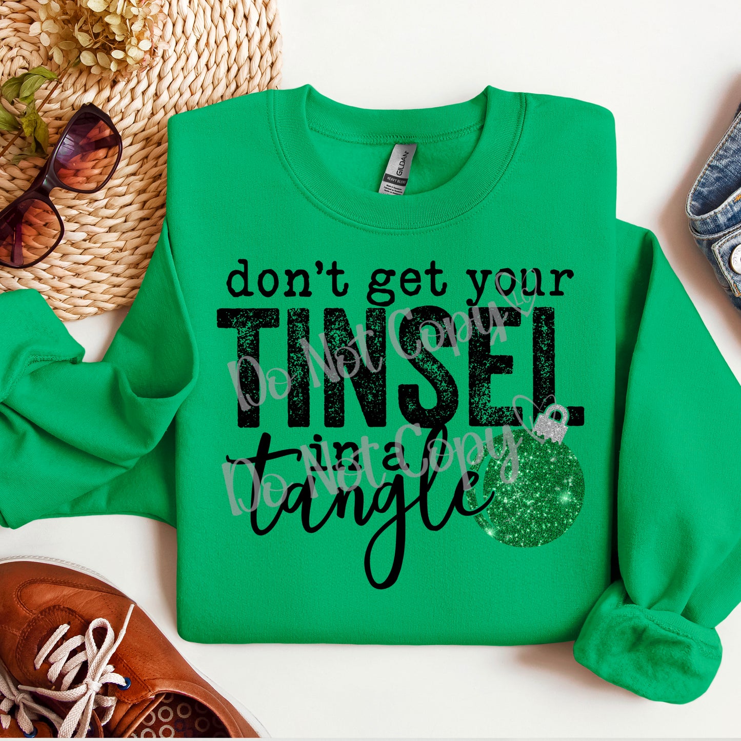 Tinsel in a tangle - Green