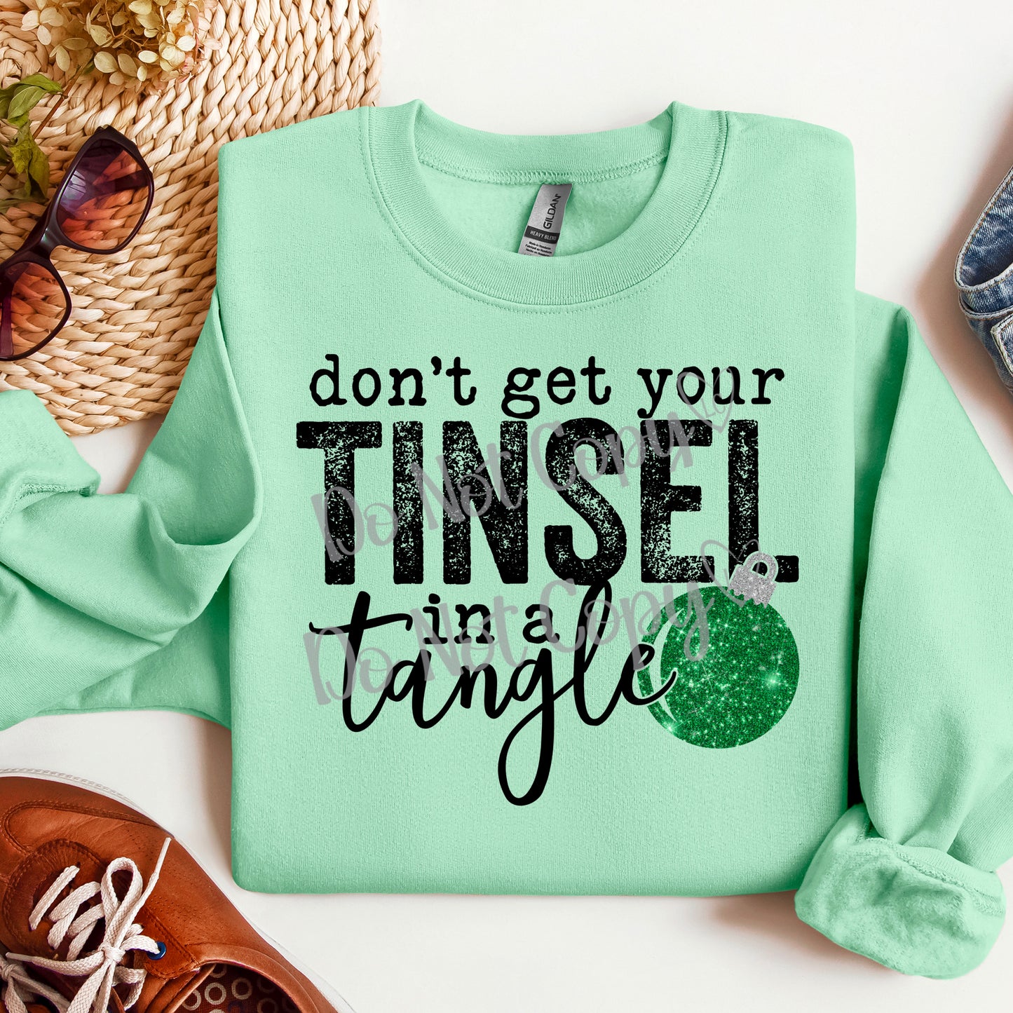 Tinsel in a tangle - Green