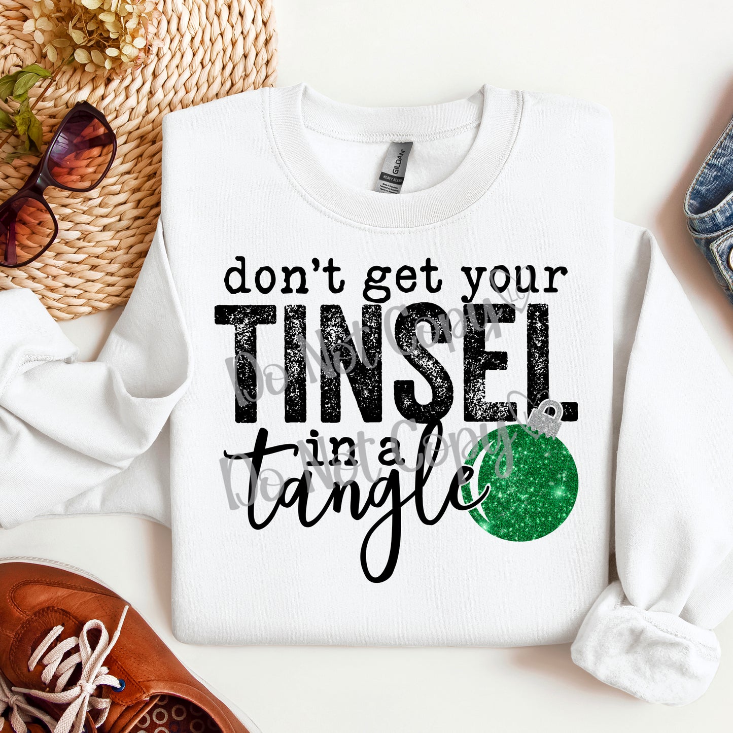Tinsel in a tangle - Green