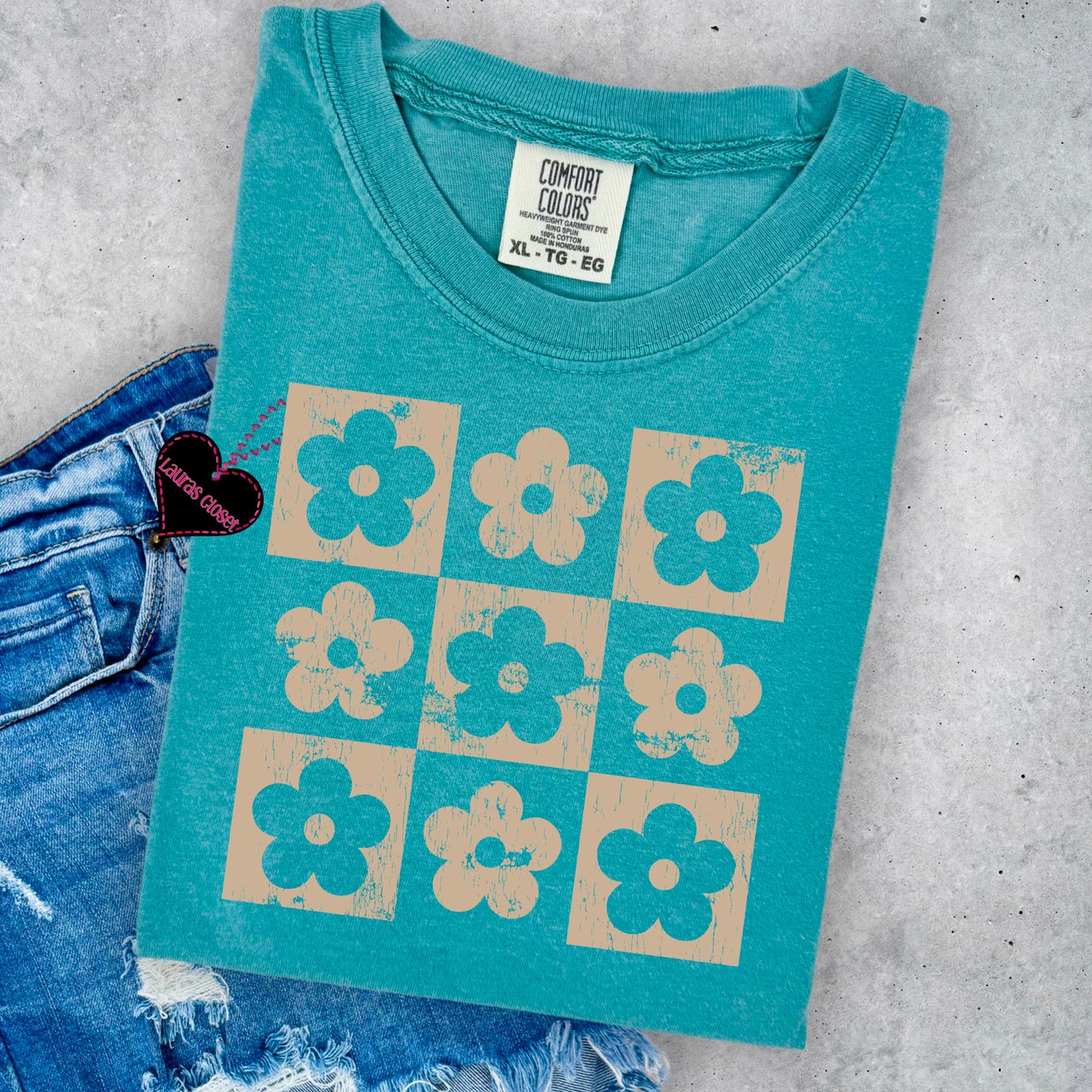 Checkered Boho Flowers