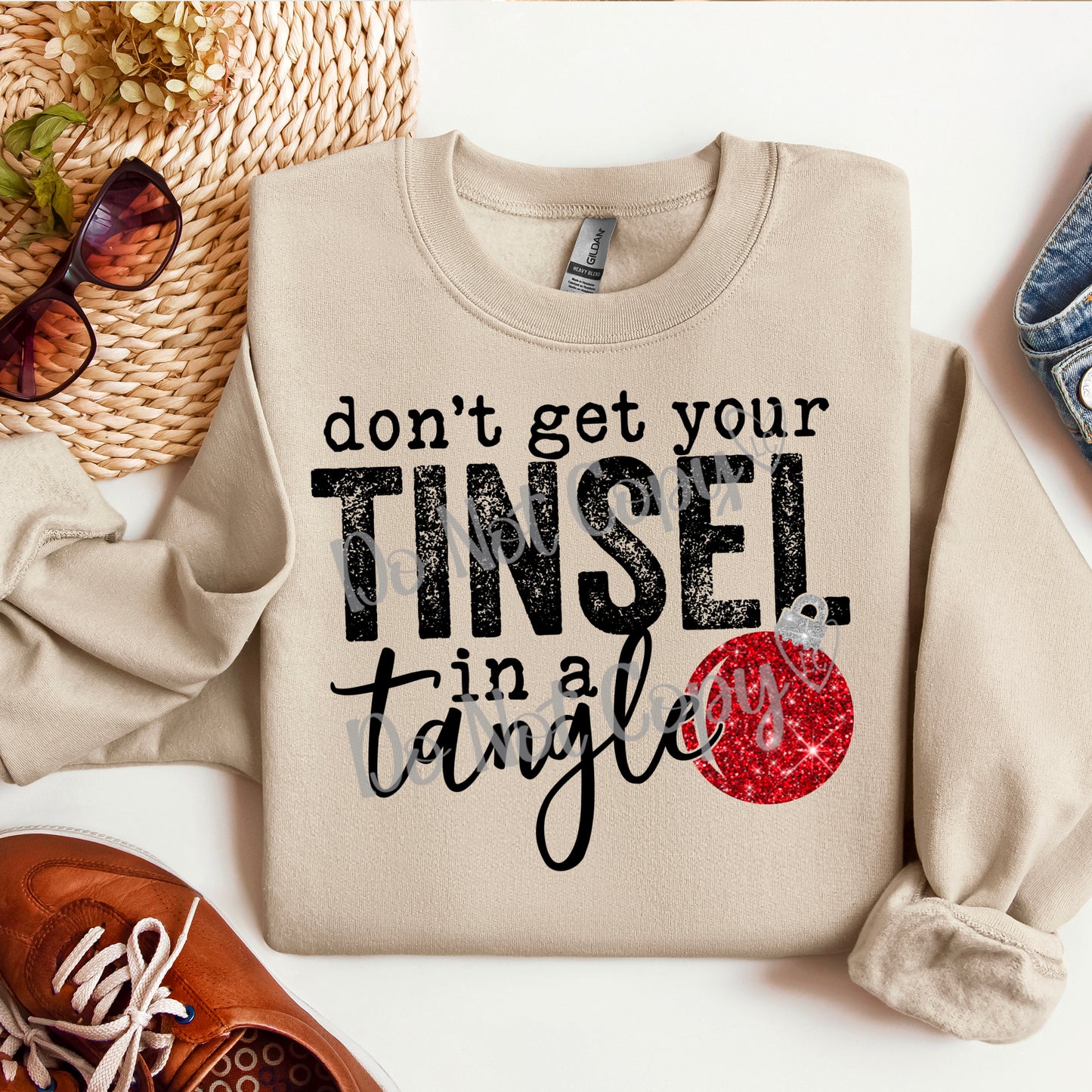 Tinsel in a tangle - Red