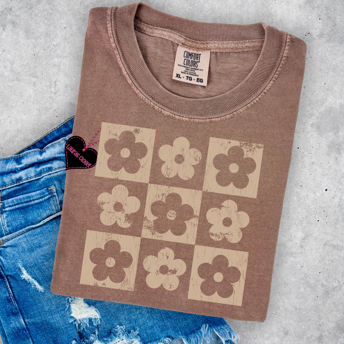 Checkered Boho Flowers