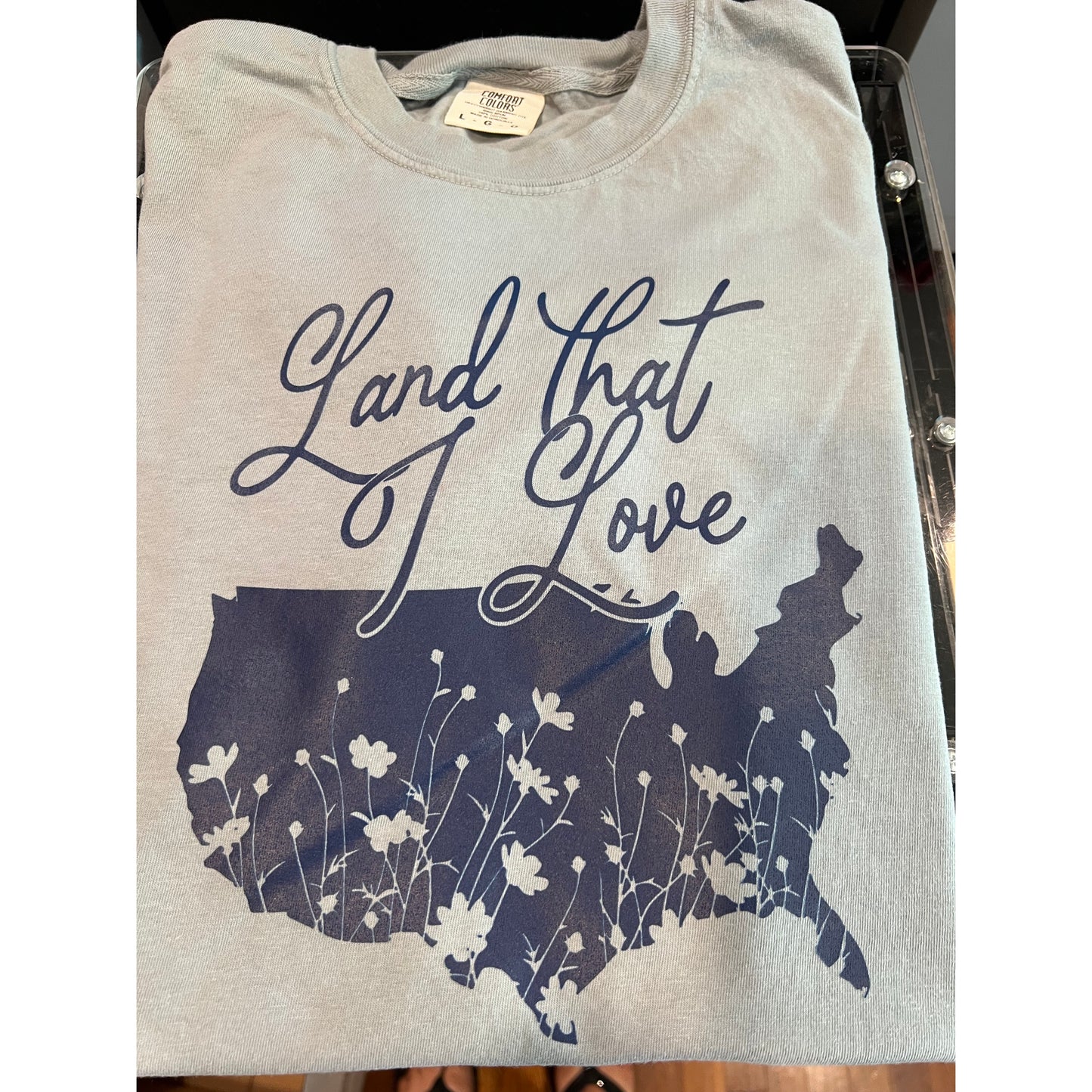 Land that I love gray large - Ready to Ship