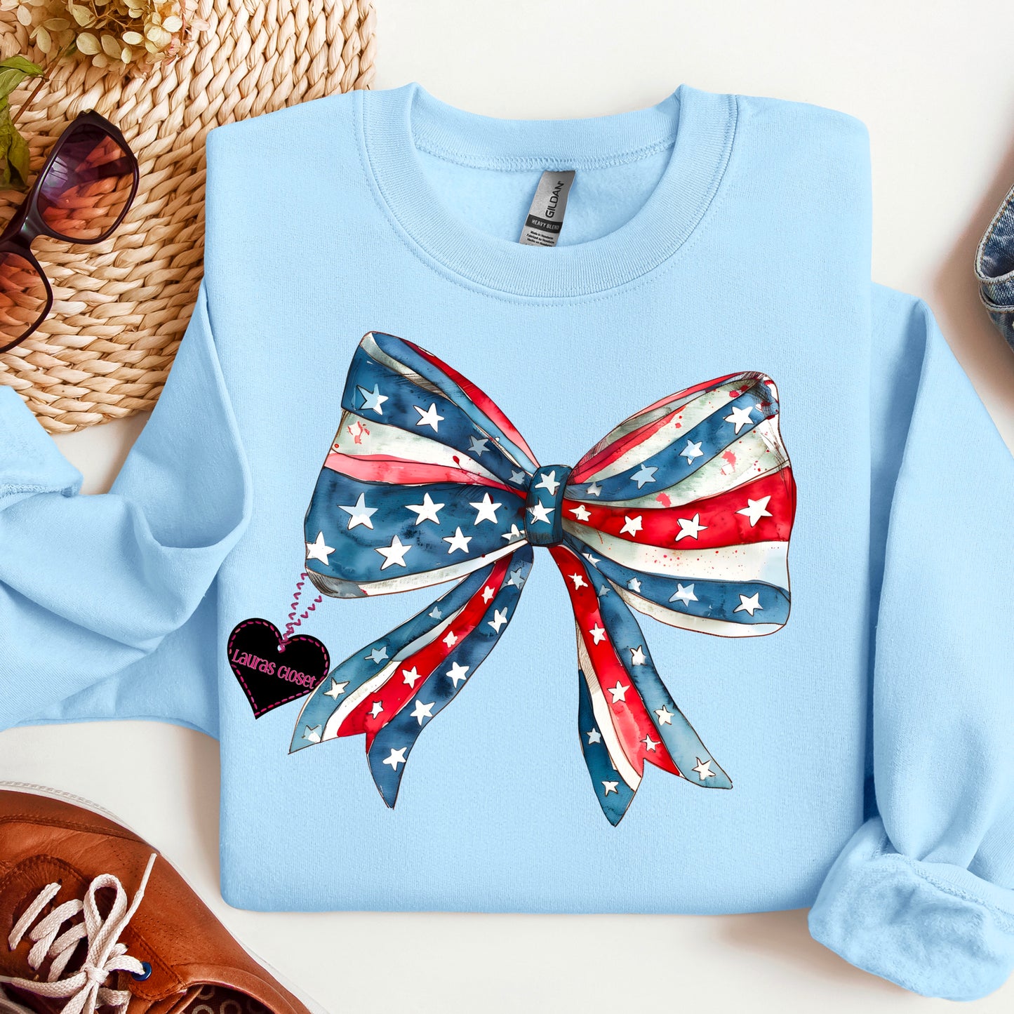 Red white and Blue Bow
