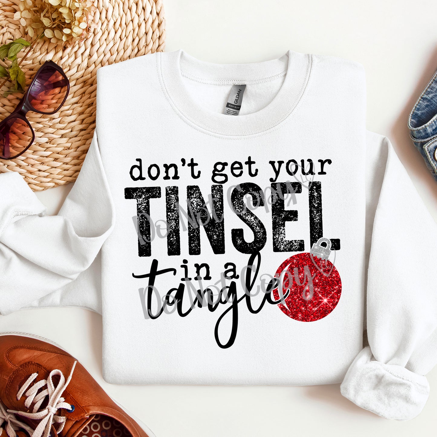 Tinsel in a tangle - Red