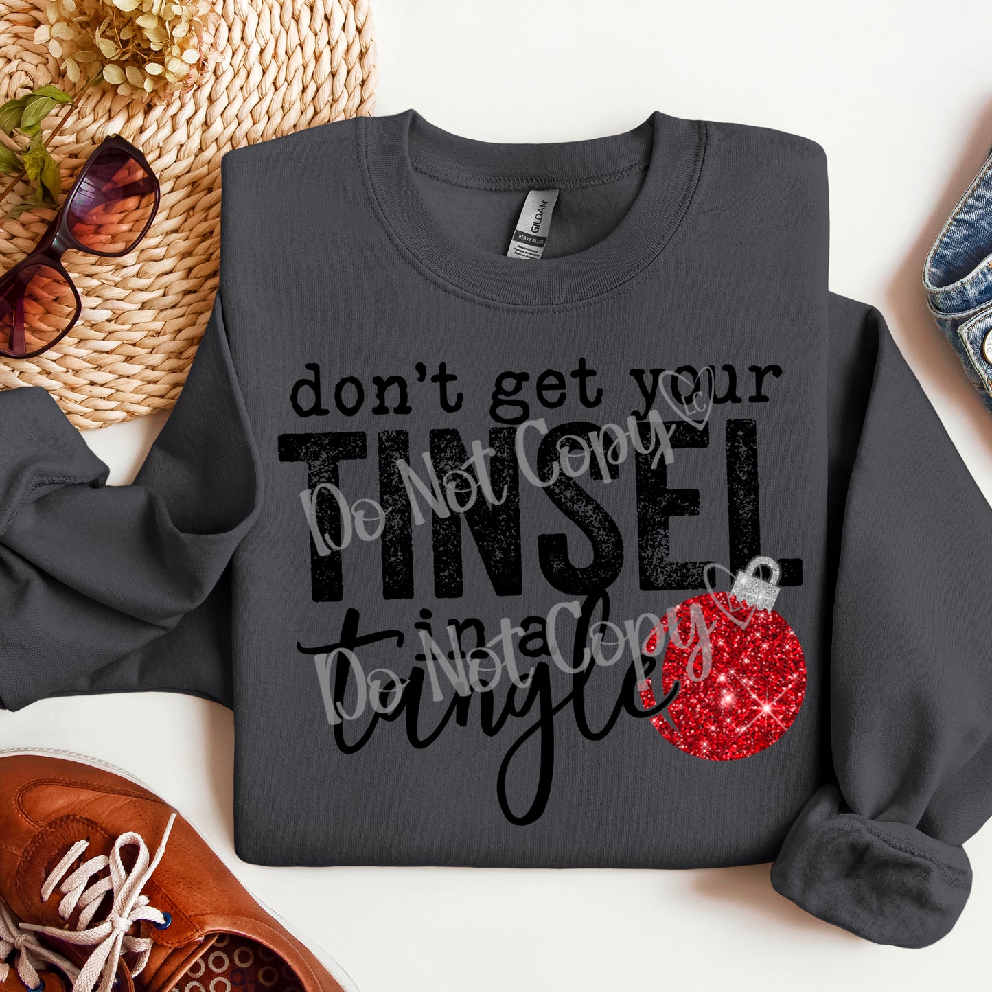 Tinsel in a tangle - Red