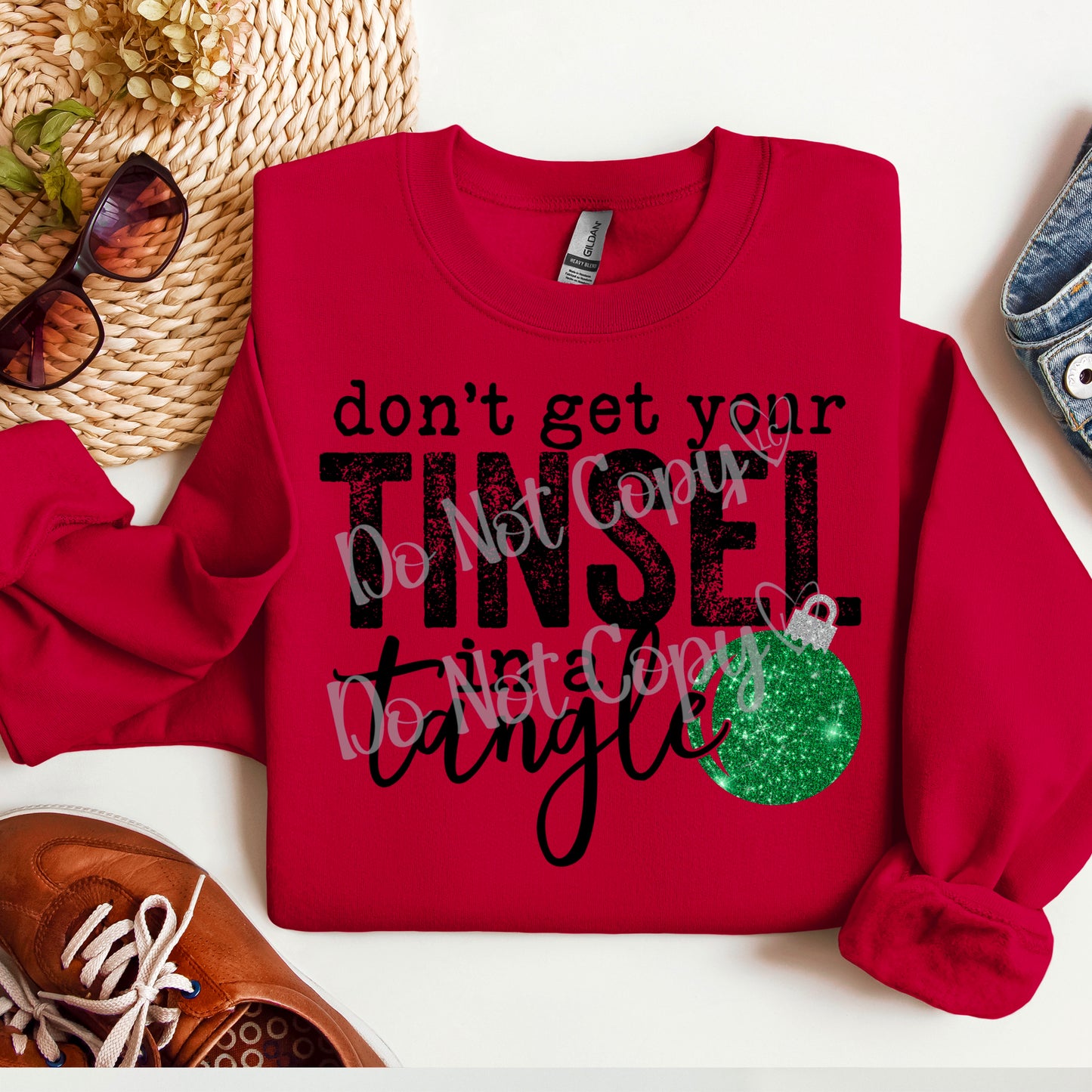 Tinsel in a tangle - Green