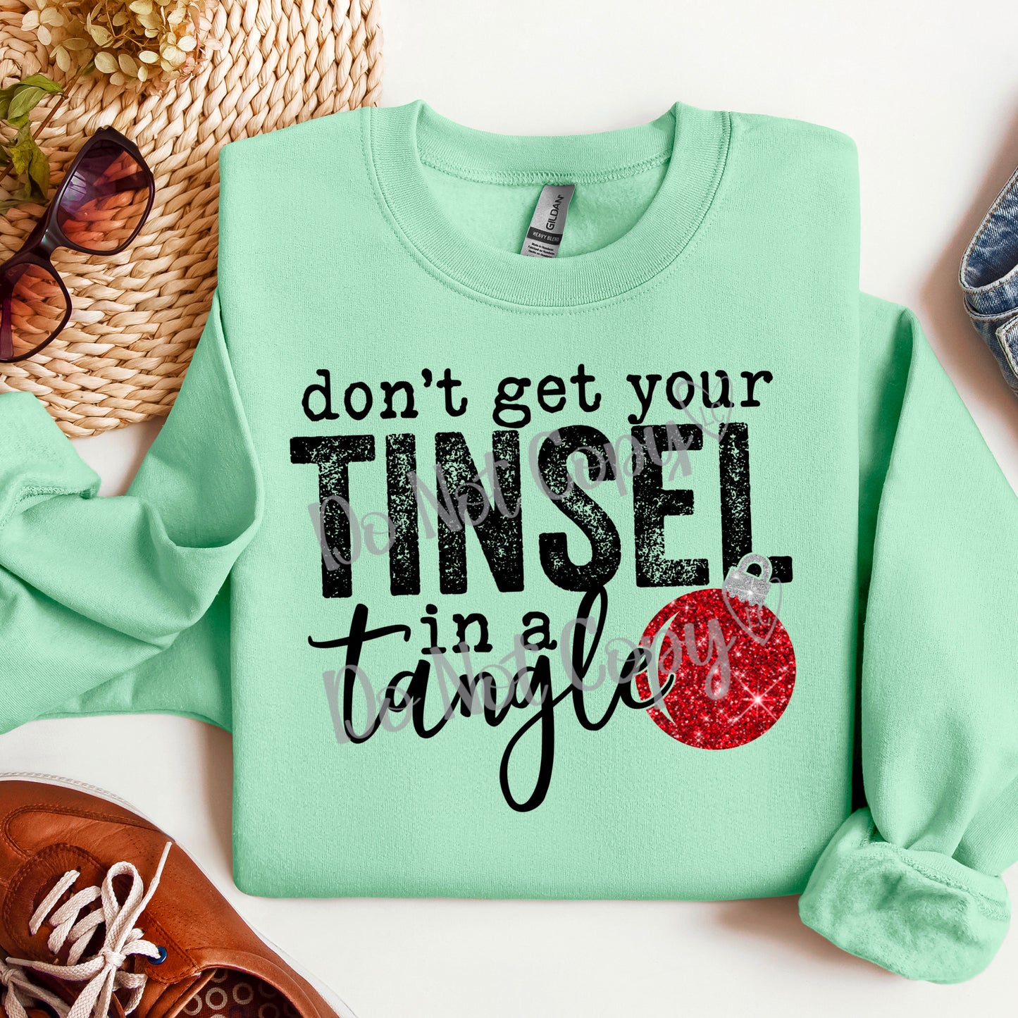 Tinsel in a tangle - Red