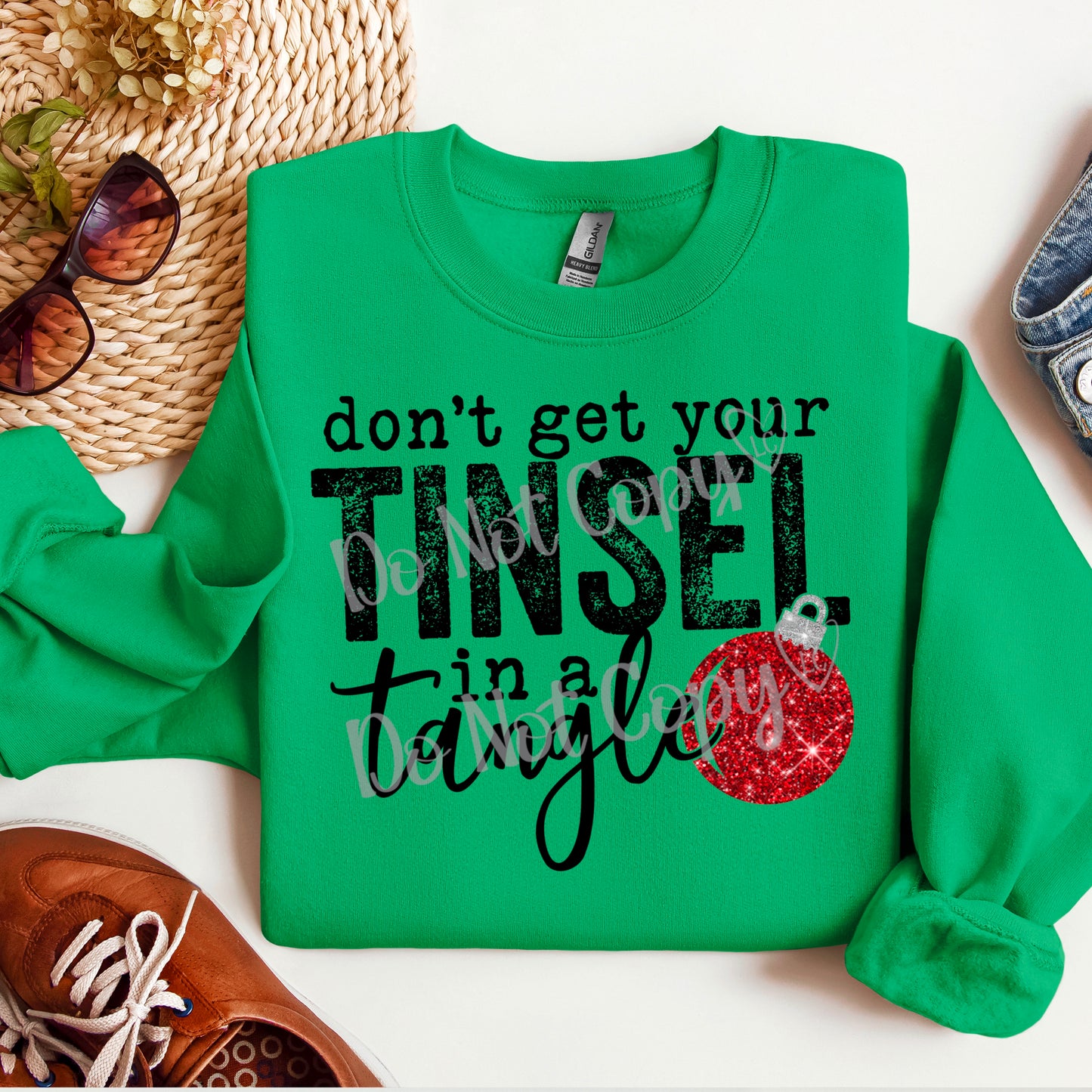 Tinsel in a tangle - Red