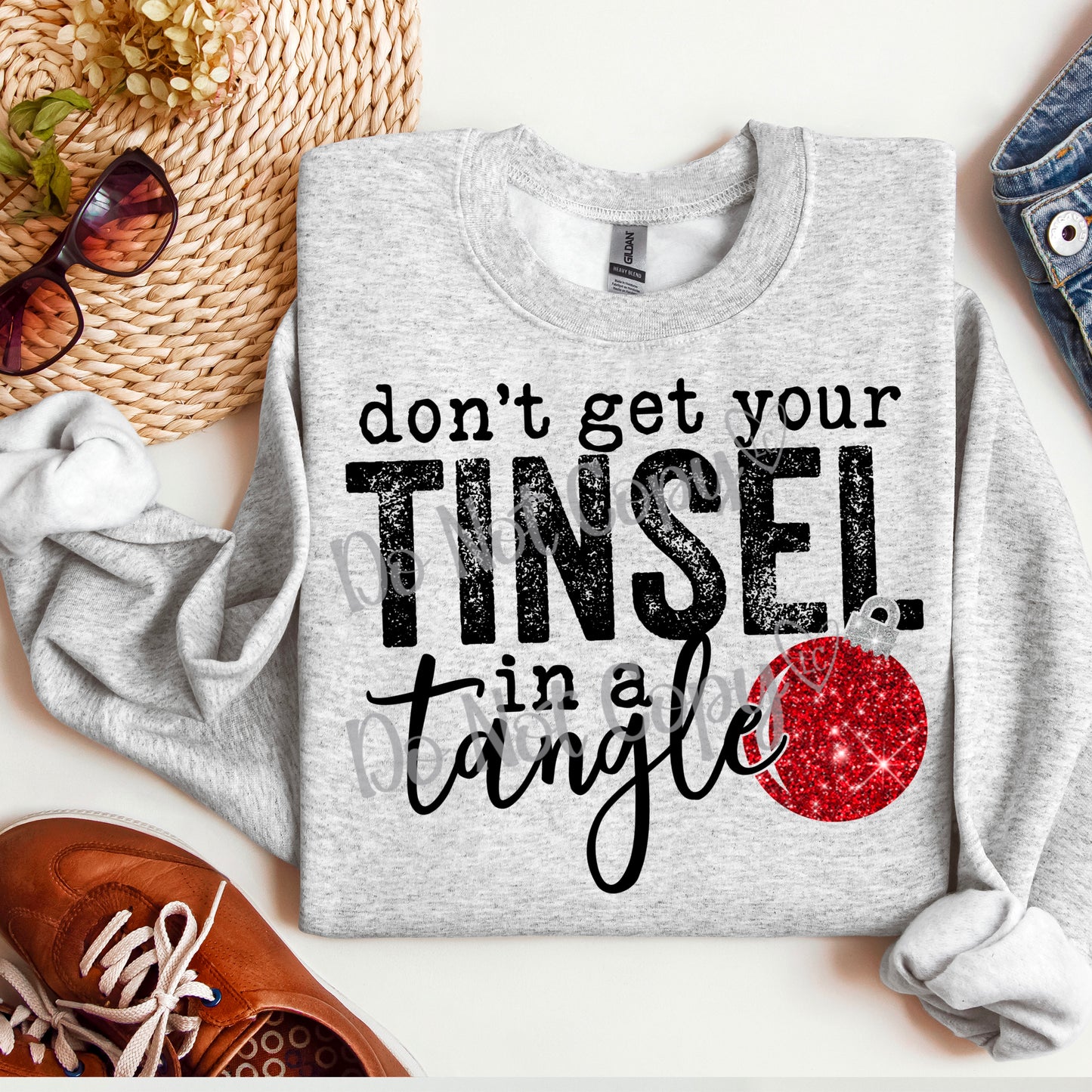 Tinsel in a tangle - Red