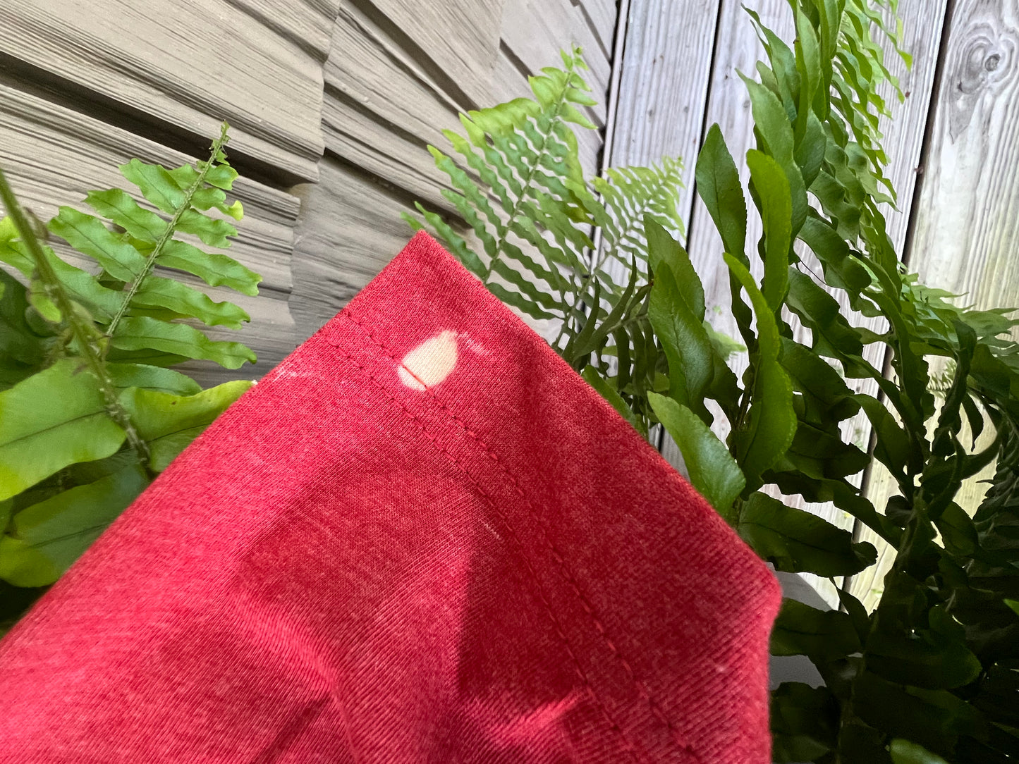 Heather Canvas Red ~ Black ink Sunflower ~ L~ READY TO SHIP ( has a bleach dot on the sleeve)