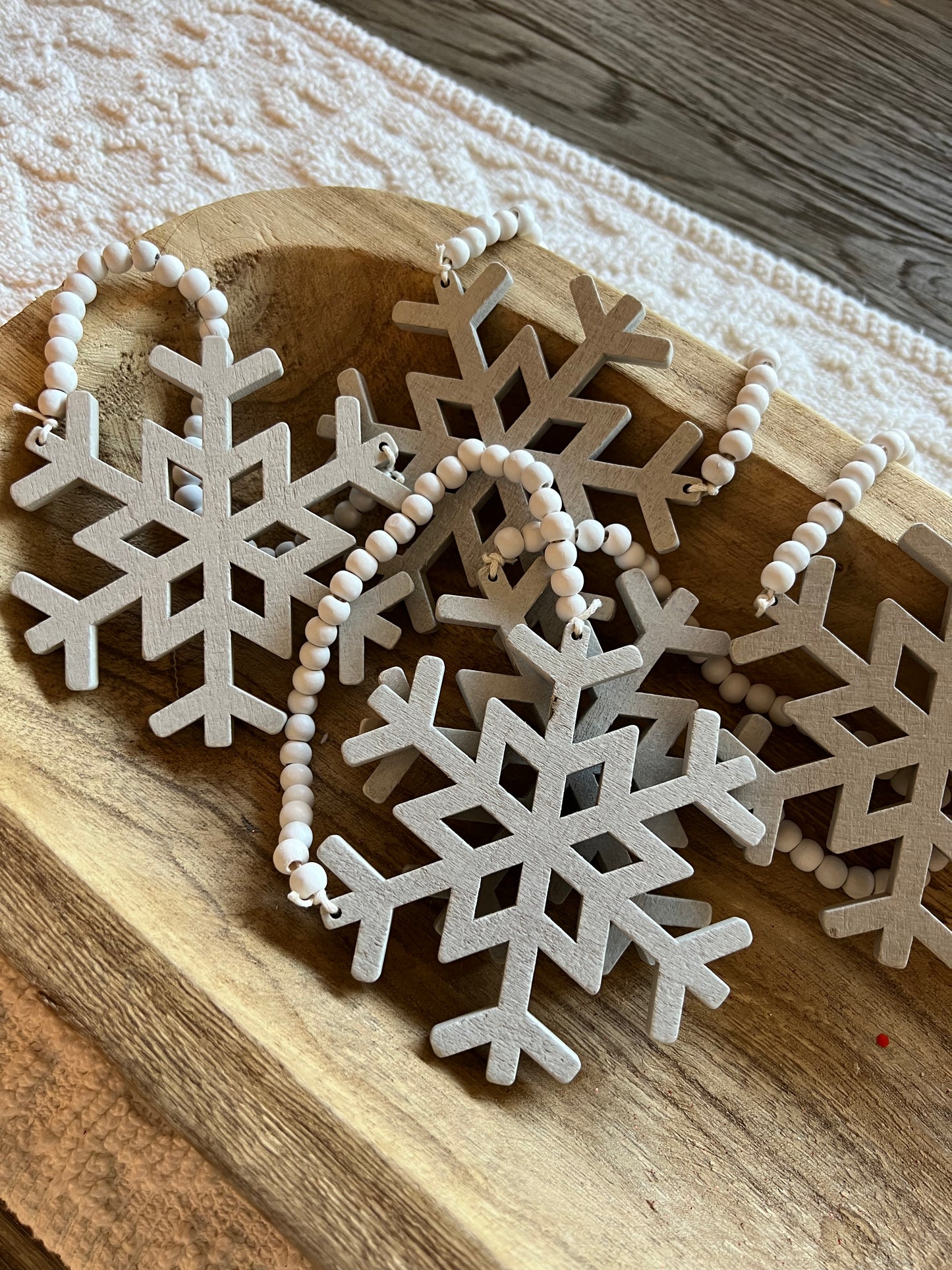SNOWFLAKE WITH BEADED HANGER