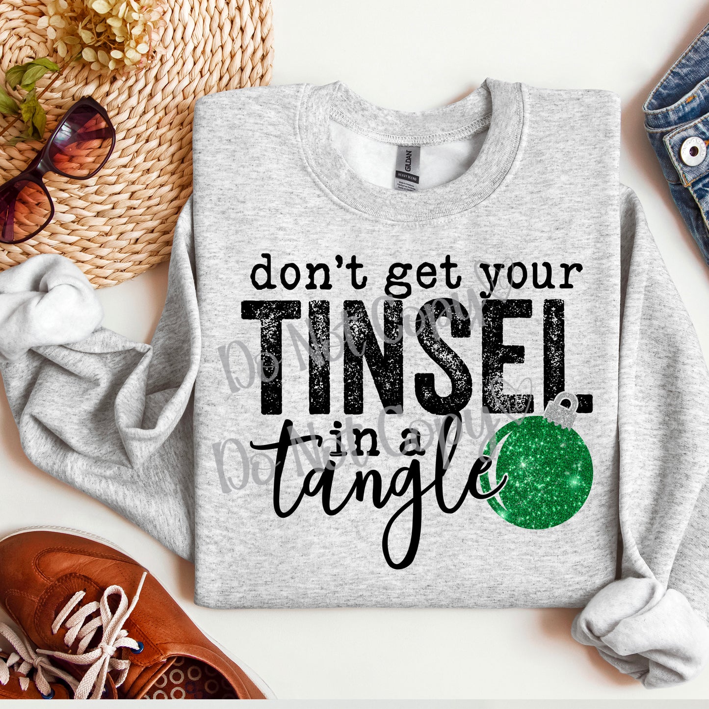 Tinsel in a tangle - Green