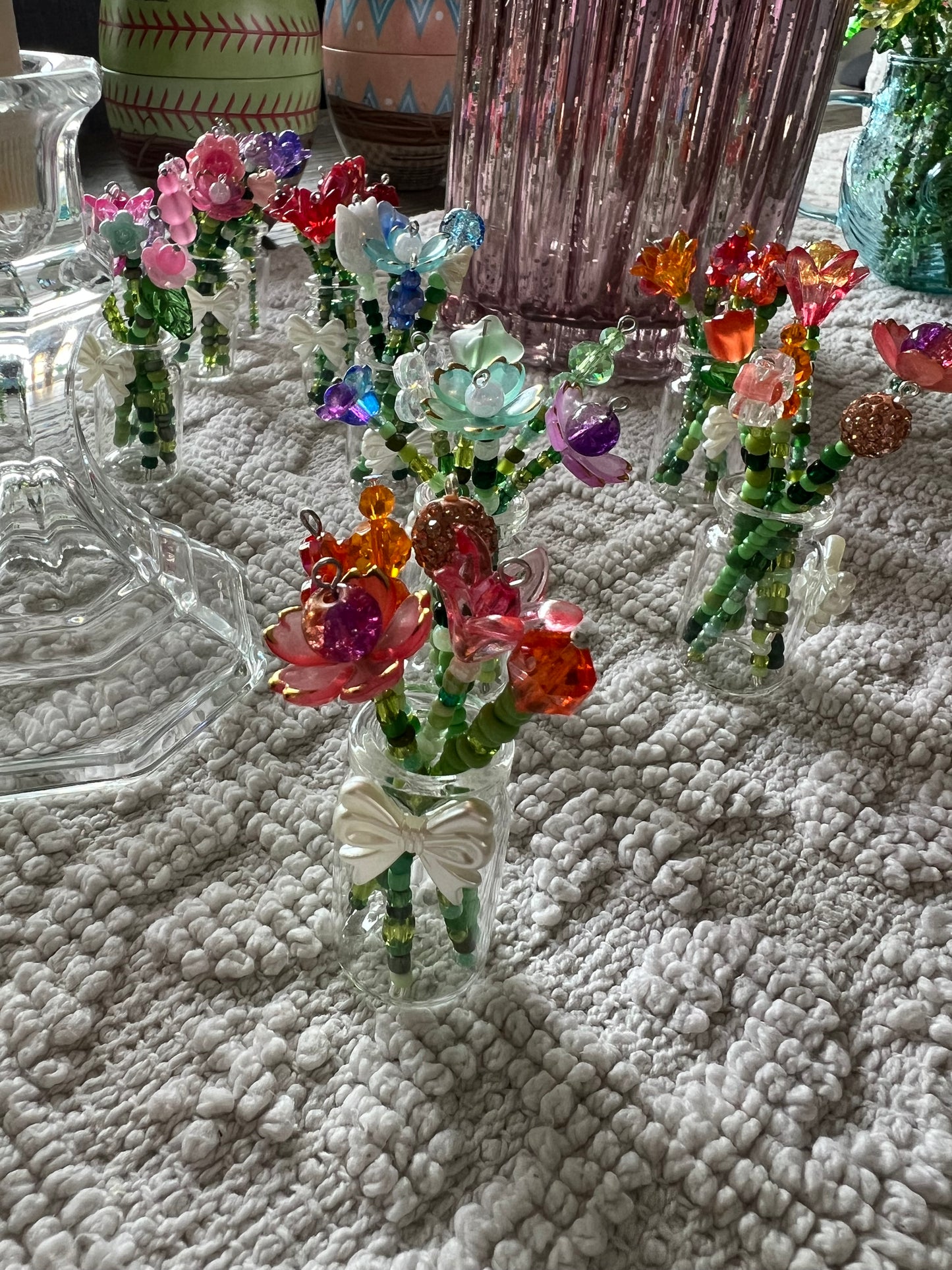 Mini Beaded Flower Vase 🌸