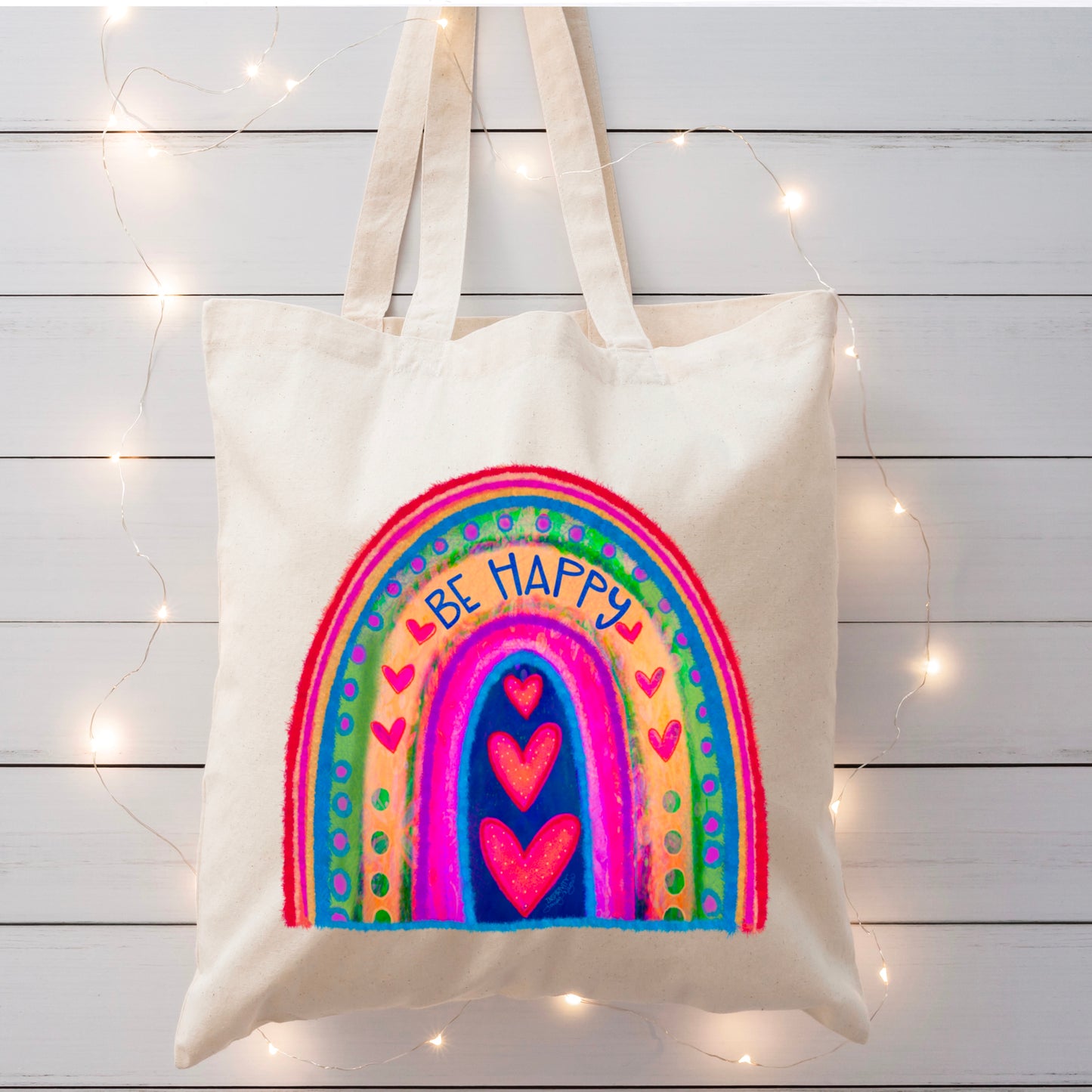 BE HAPPY TOTEBAG