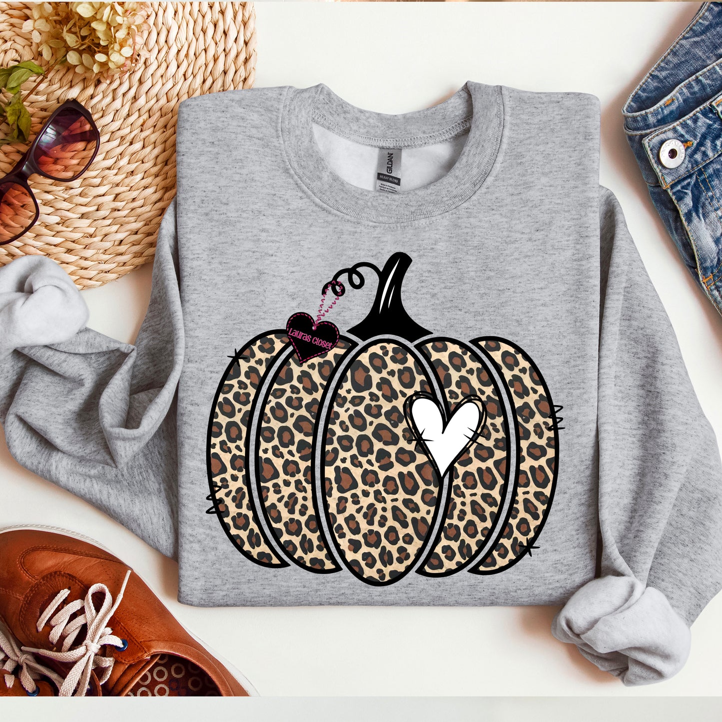 Leopard Pumpkin with heart