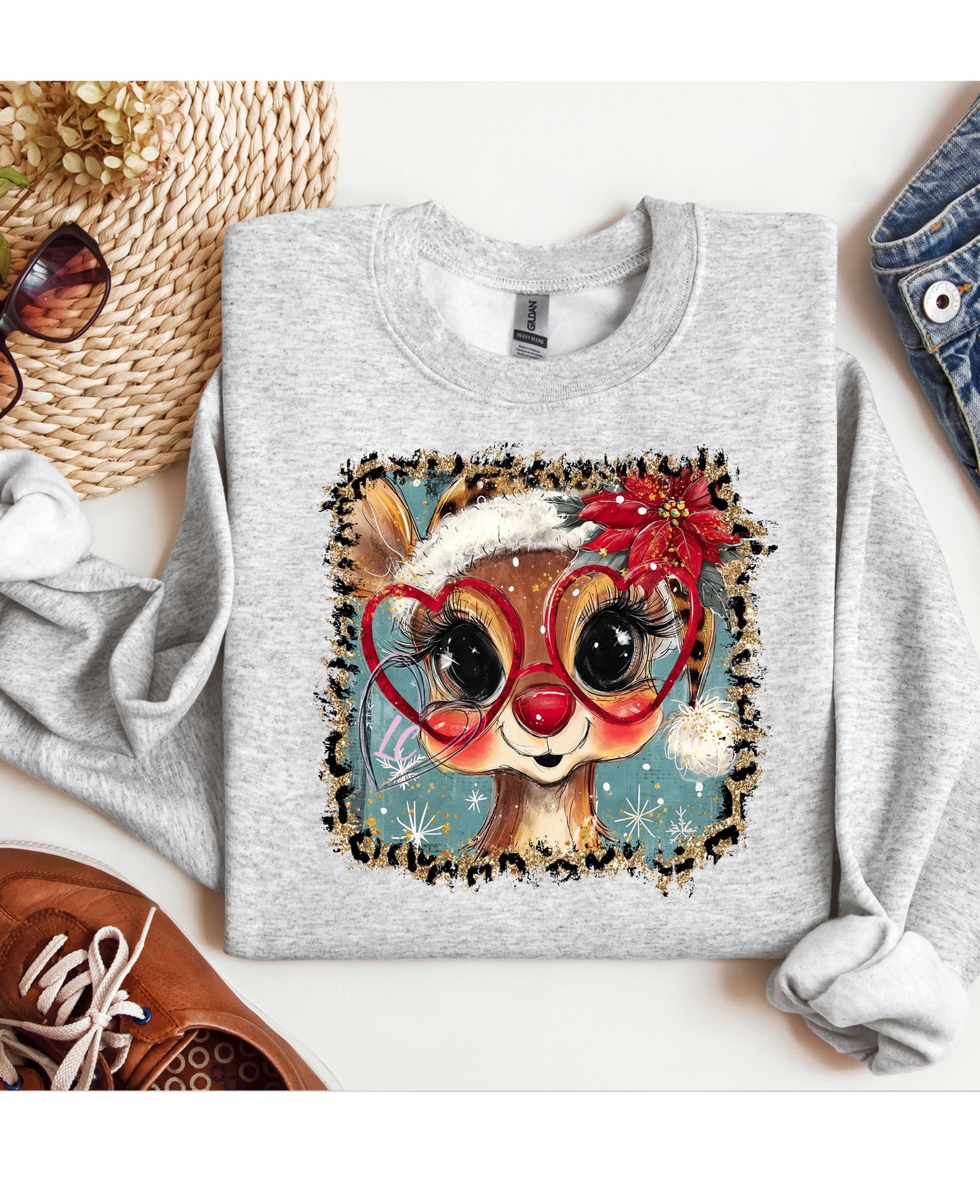 HEART GLASSES REINDEER