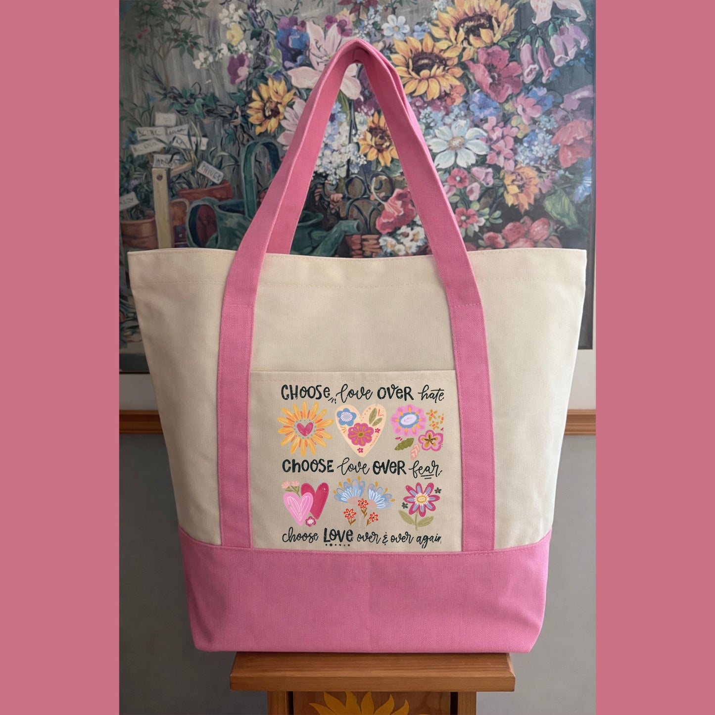 CHOOSE LOVE OVER HATE TOTEBAG