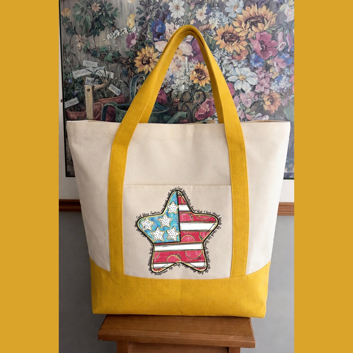GOD BLESS AMERICA TOTEBAG