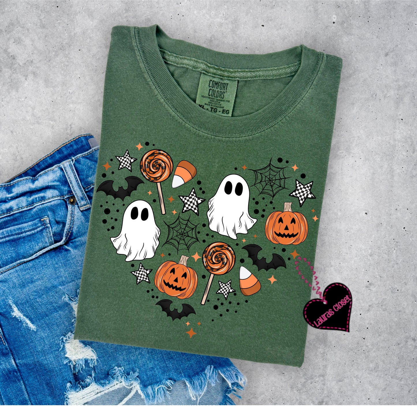 HALLOWEEN THINGS HEART WITH GHOST