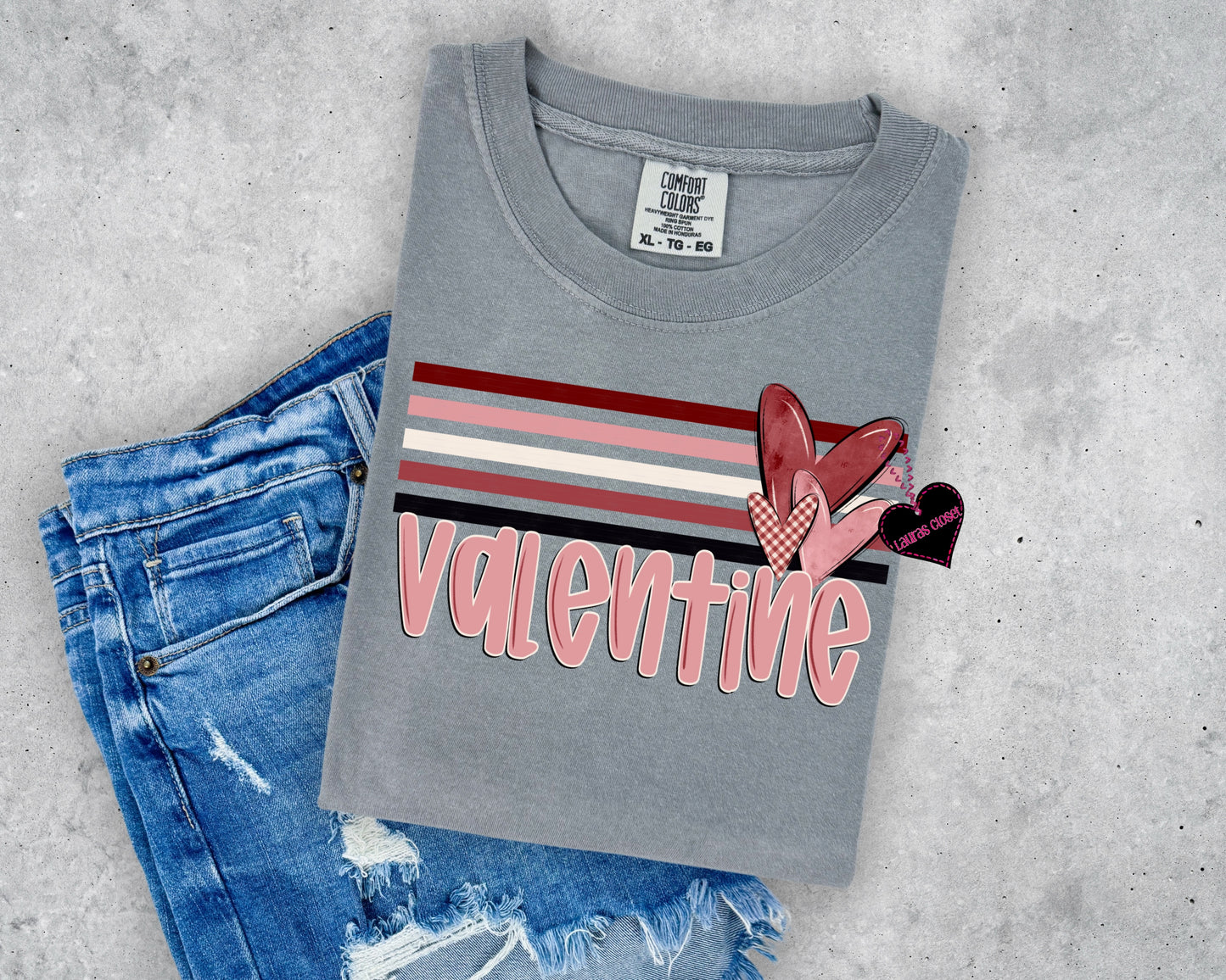 Retro Happy Valentines 3 hearts