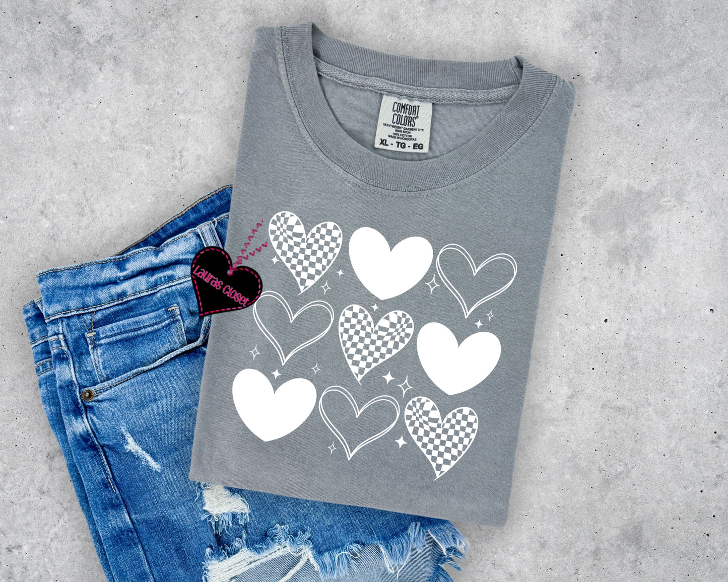 White Hearts Grid