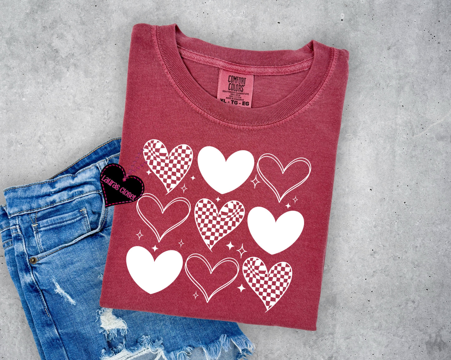 White Hearts Grid