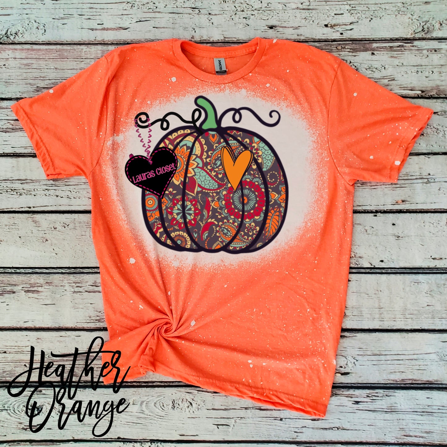 PUMPKIN- Paisley Orange Heart