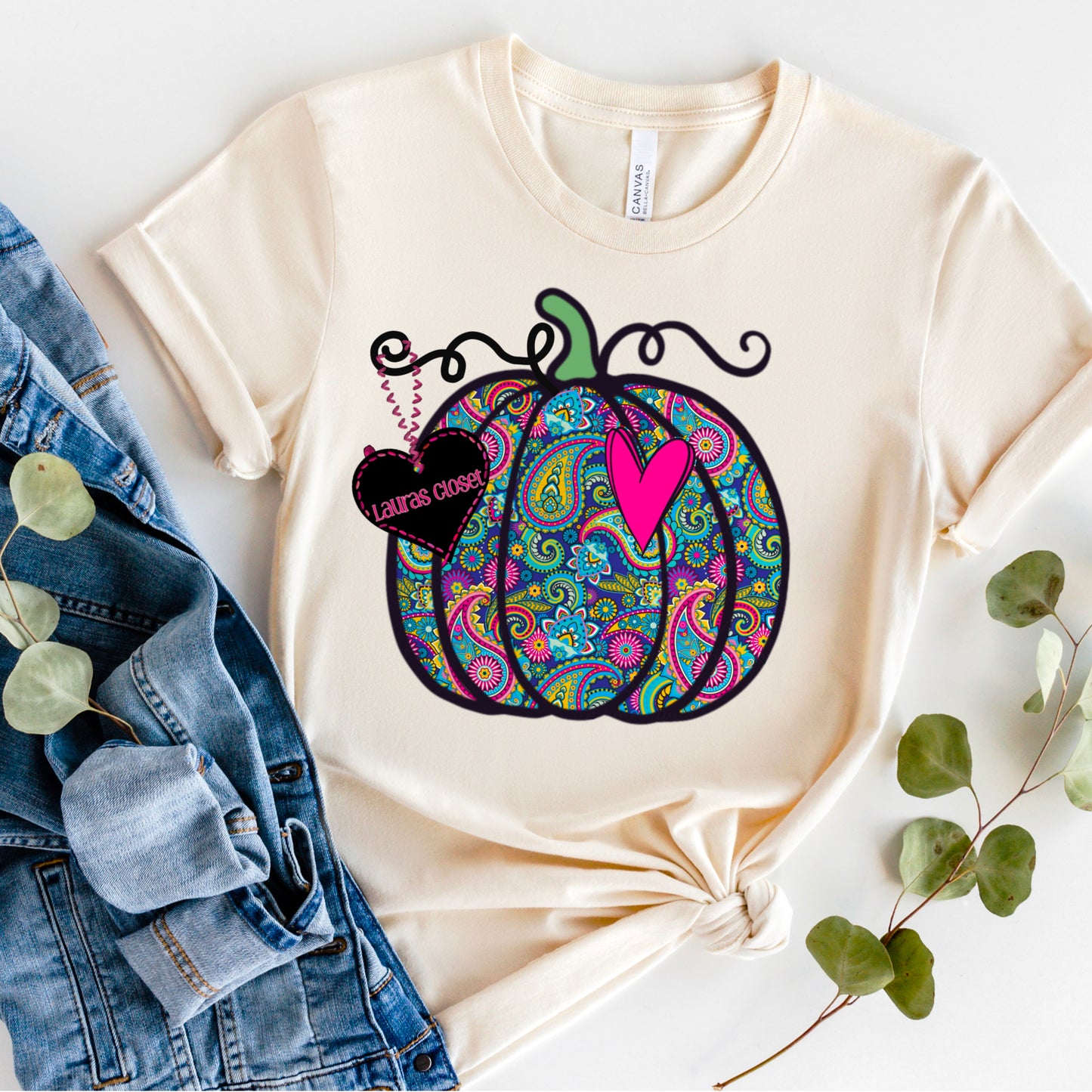 PUMPKIN- Paisley Pink Heart