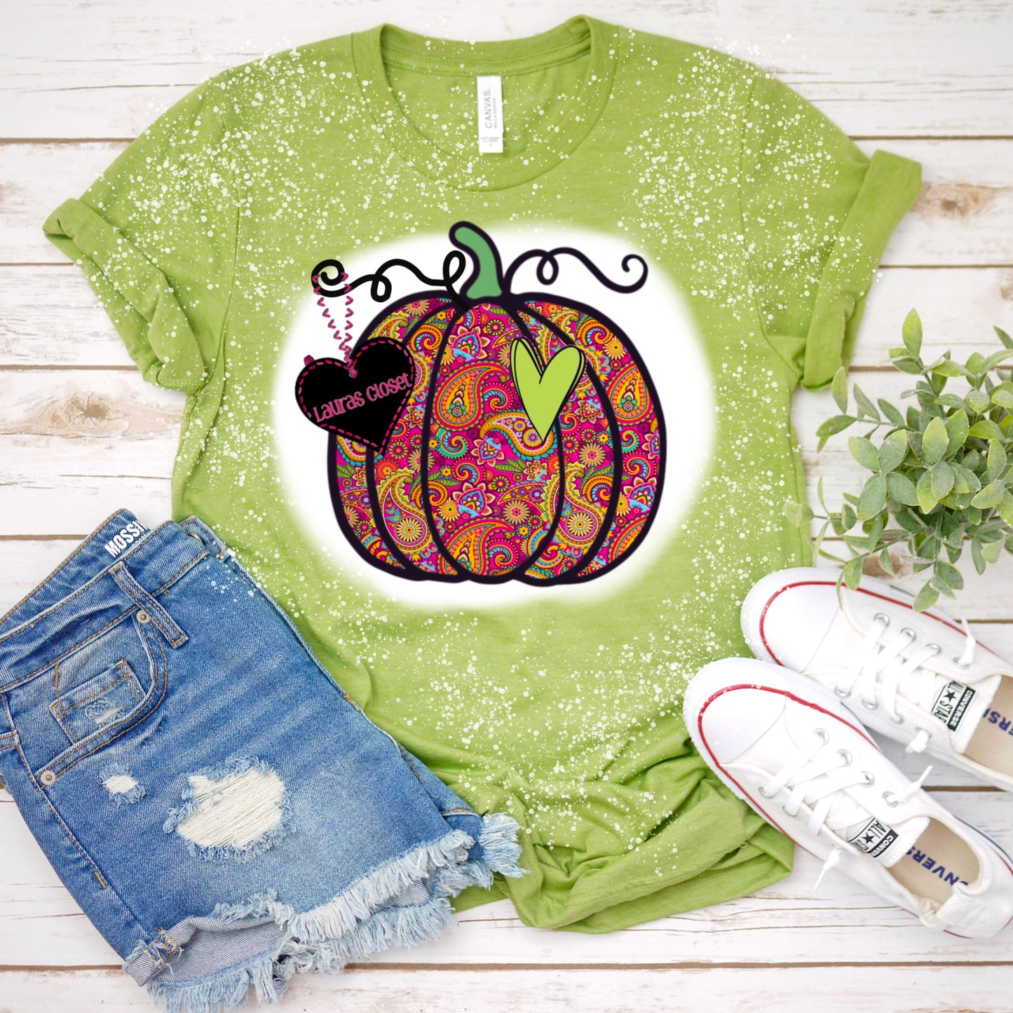 PUMPKIN- Paisley Green Heart