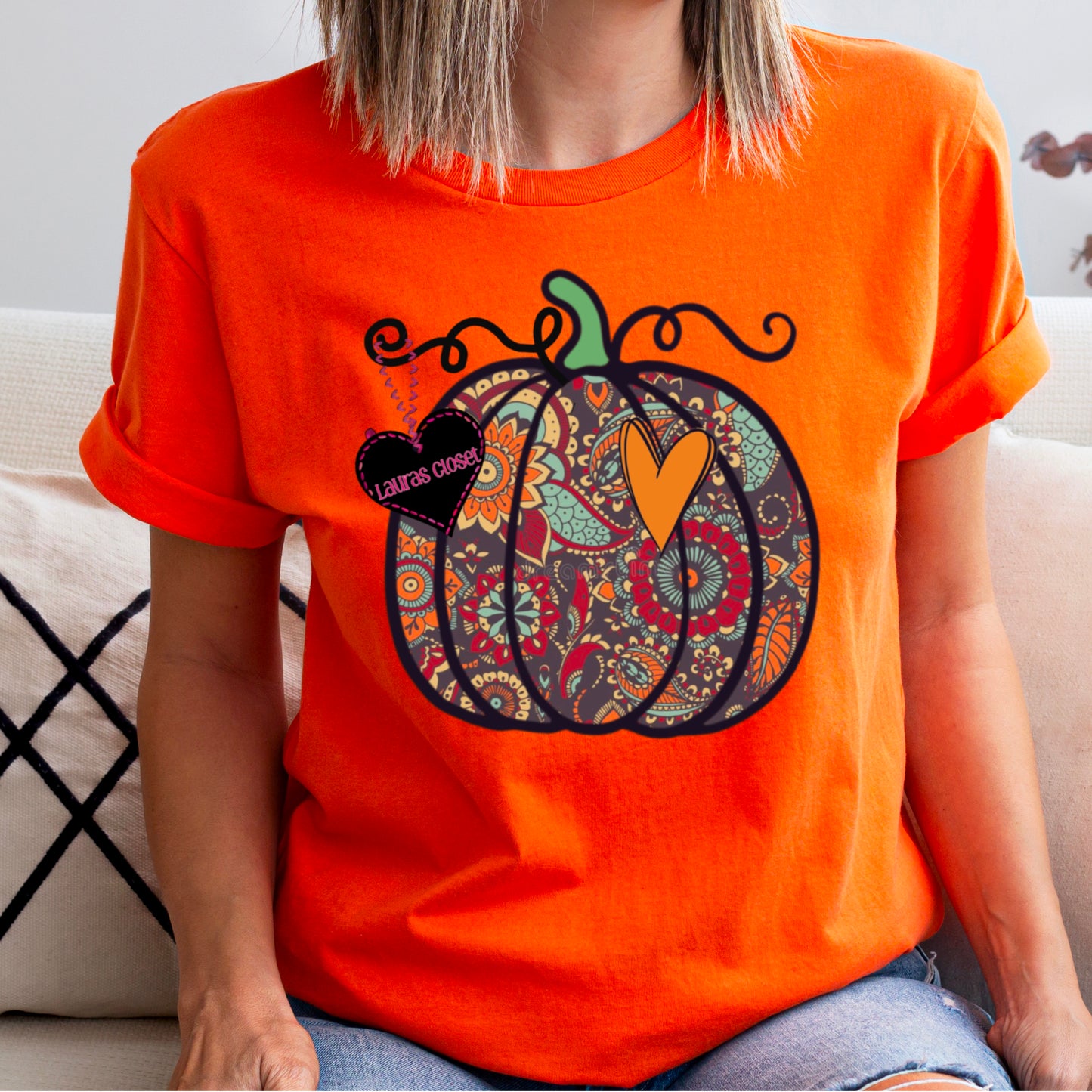 PUMPKIN- Paisley Orange Heart