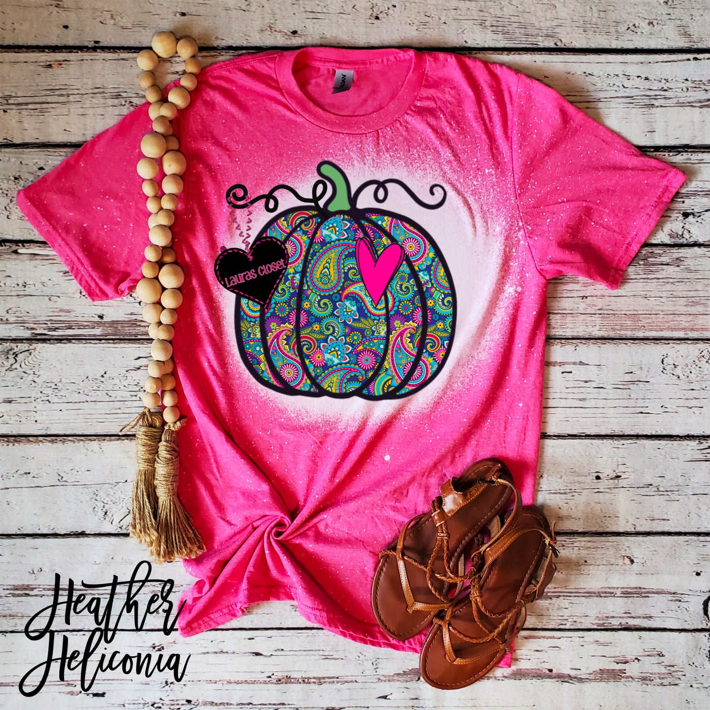 PUMPKIN- Paisley Pink Heart