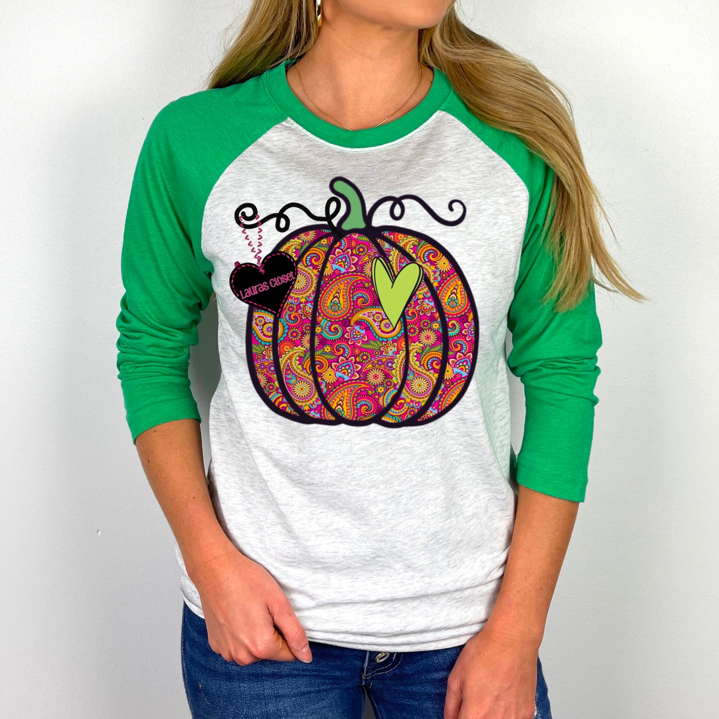 PUMPKIN- Paisley Green Heart