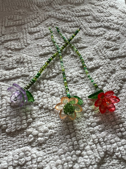 🌸 Handmade Beaded Flower Bookmarks 🌸