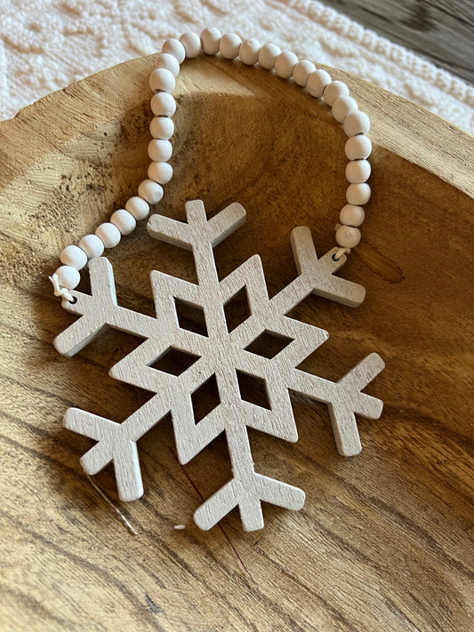 SNOWFLAKE WITH BEADED HANGER