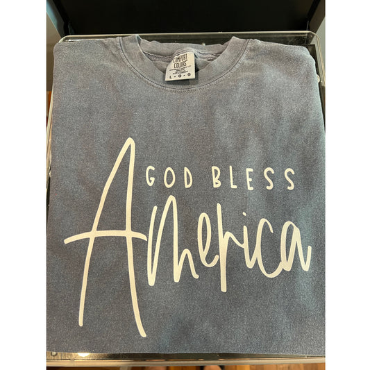 God bless America- blue jean large- TO ORDER