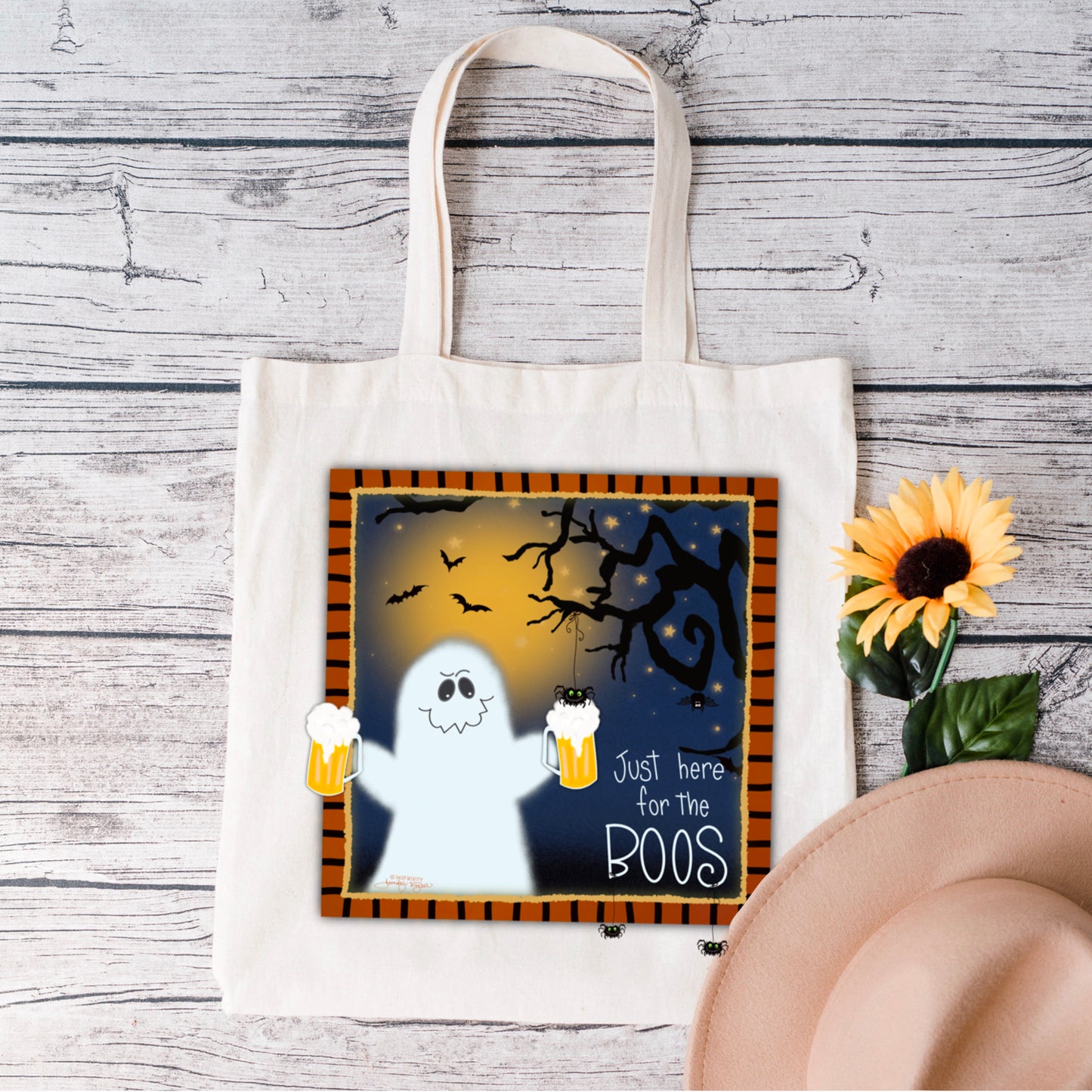 JUST HERE FOR THE BOOS TOTEBAG