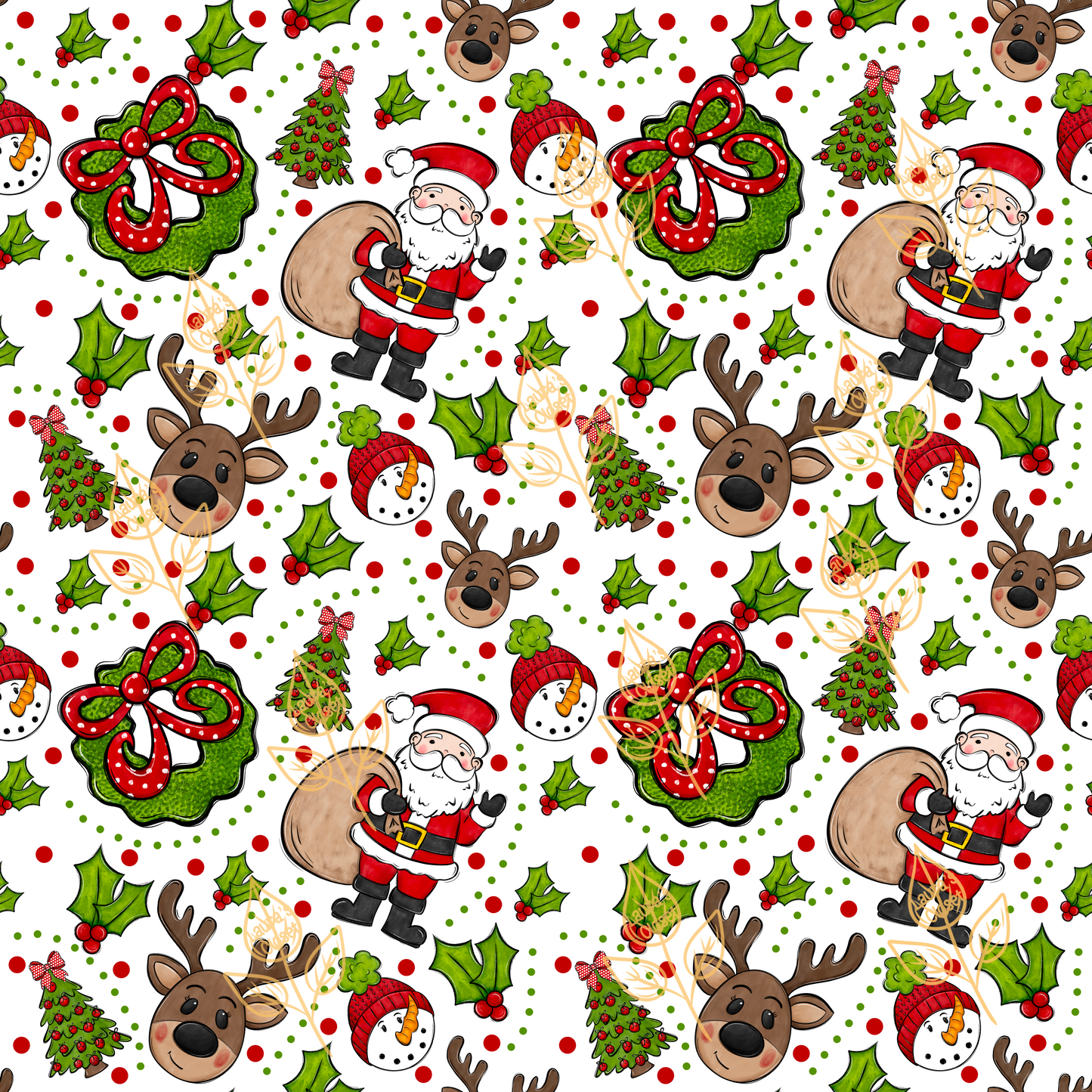 SANTA AND REINDEER- DIGITAL DOWNLOAD
