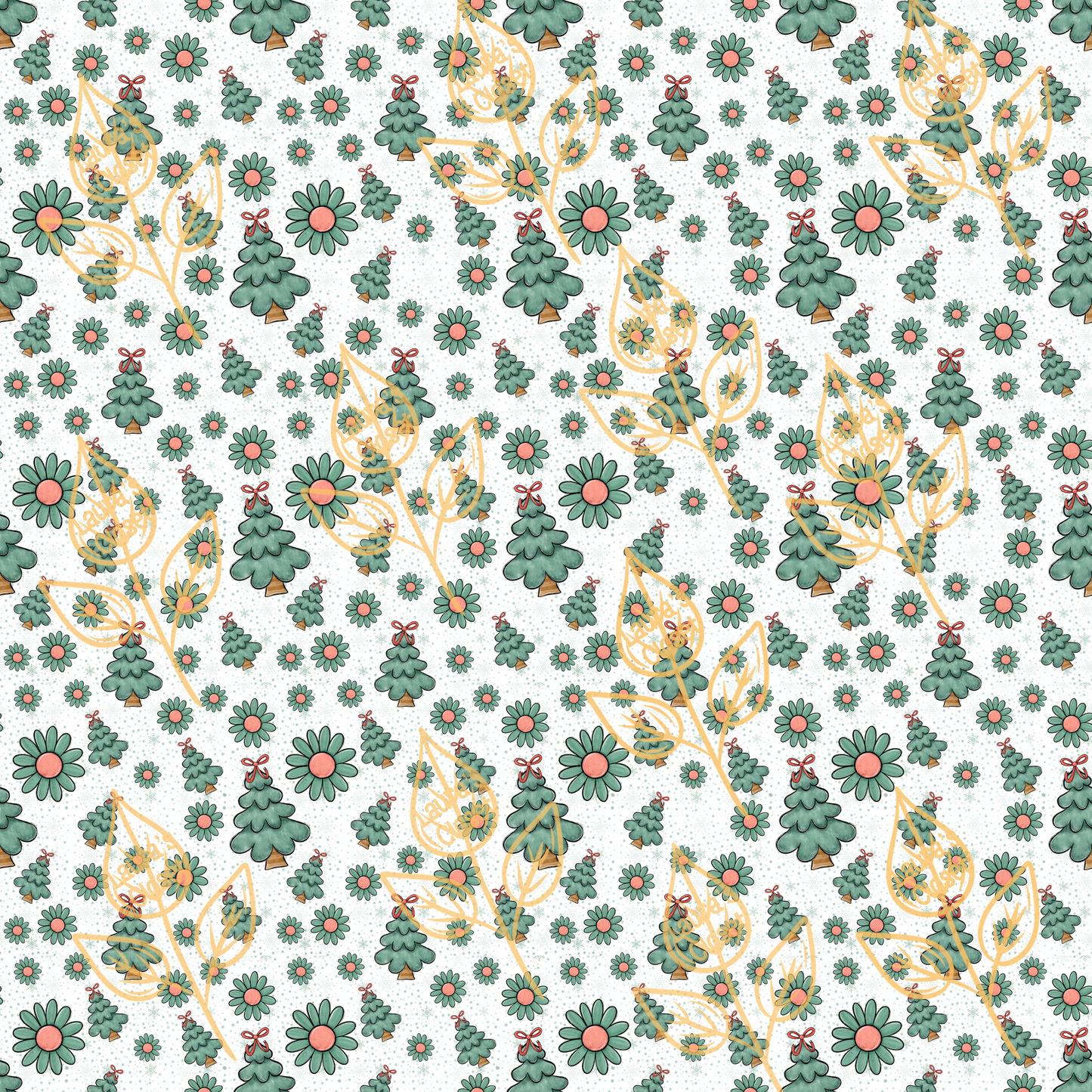 CHRISTMAS TREES AND FLOWERS- DIGITAL DOWNLOAD
