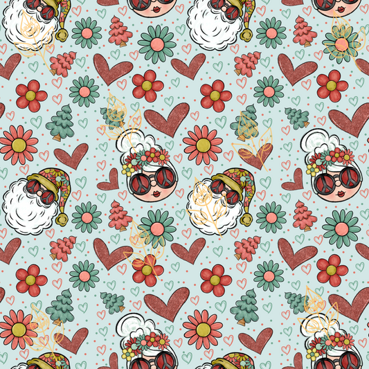RETRO MR AND MRS SANTA-BLUE - DIGITAL DOWNLOAD