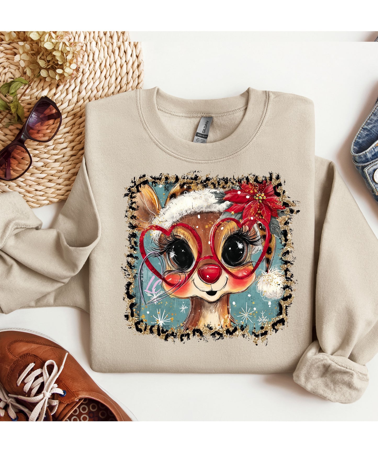 HEART GLASSES REINDEER