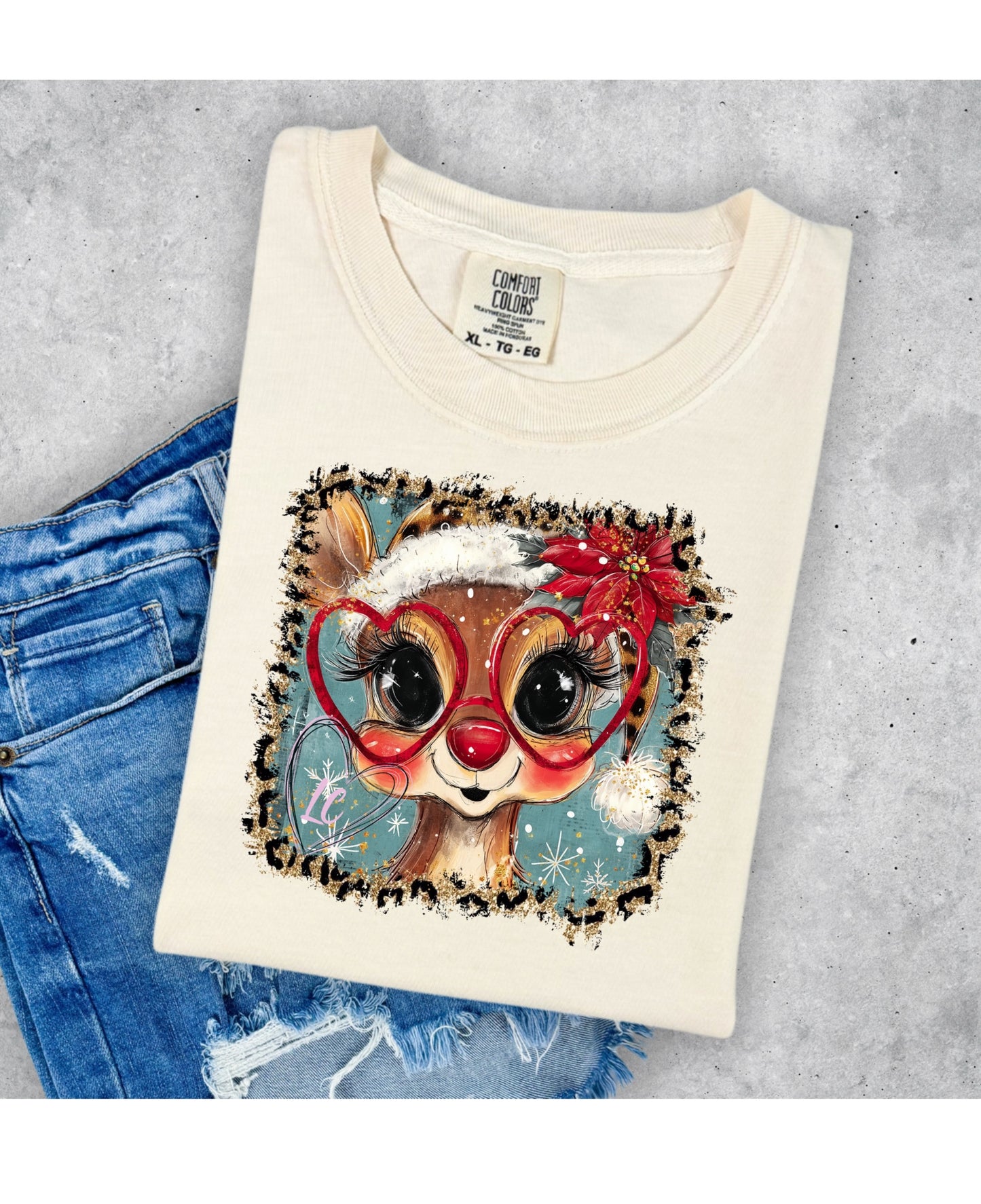 HEART GLASSES REINDEER