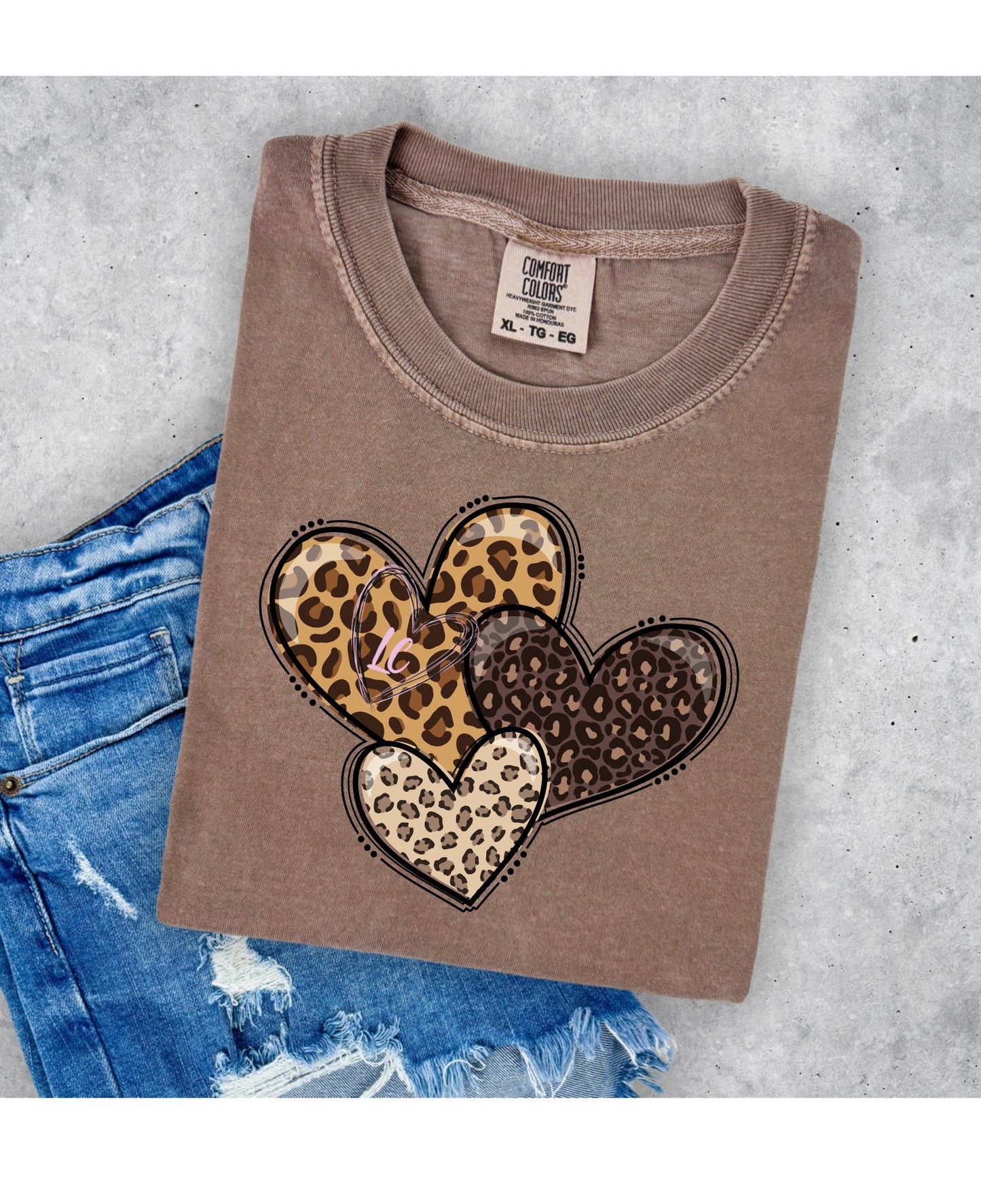 TRIO OF LEOPARD HEARTS