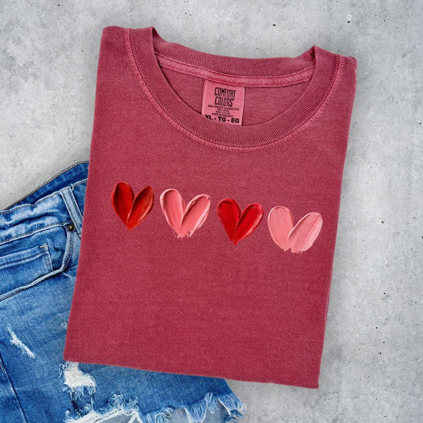 FAUX TEXTURED PAINTED HEARTS